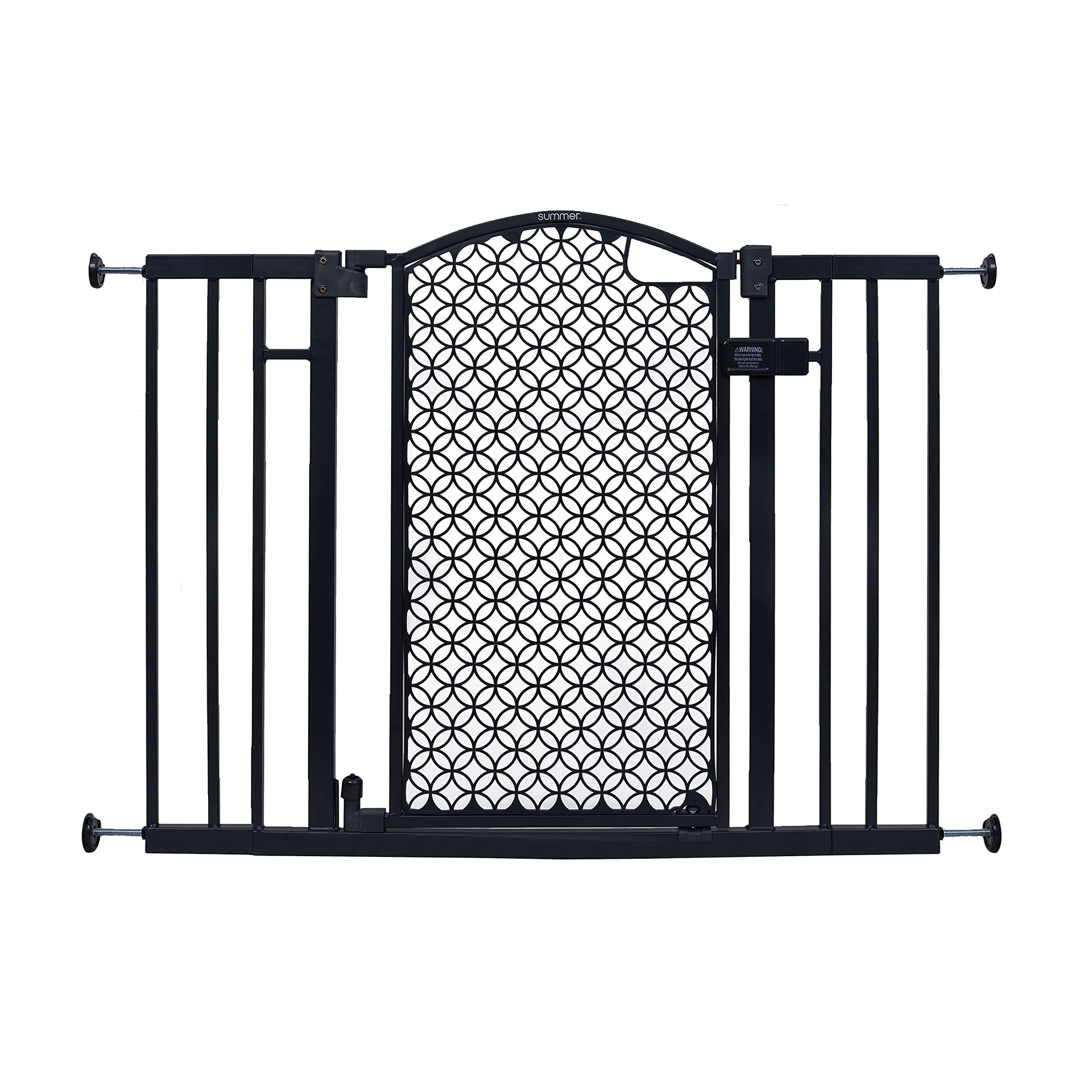 Summer Infant Modern Home Walk-Thru Safety Pet And Baby Gate, 28'-42' Wide, 30' Tall, Pressure Or Hardware Mounted, Install On Wall Or Banister In Doorway Or Stairway, Auto Close Door - Gray