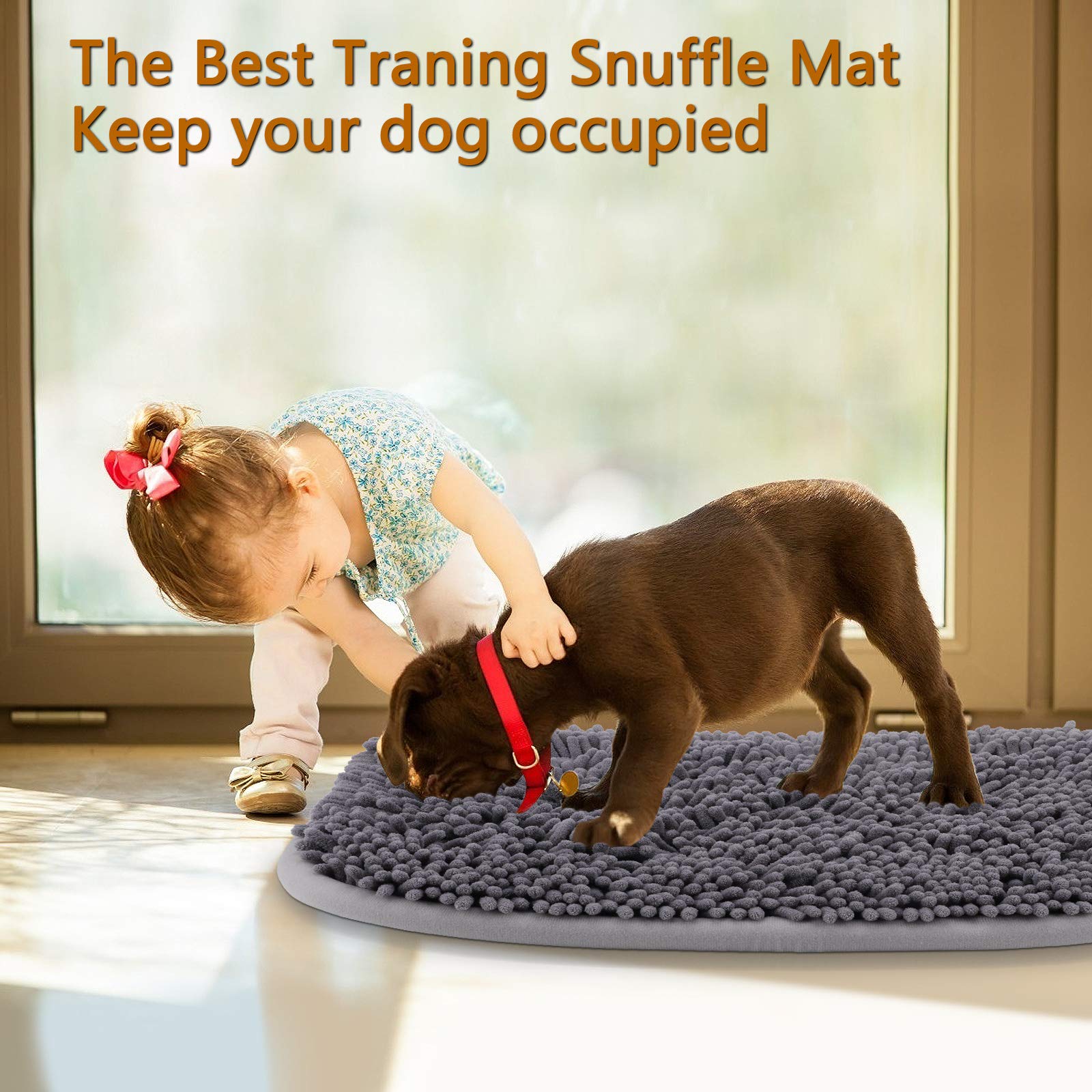 Snuffle Mat for Dogs, 17'' x 21'' Dog Sniffing Interactive Feeding Game Boredom, Puzzle Toys Encourages Natural Foraging Skills