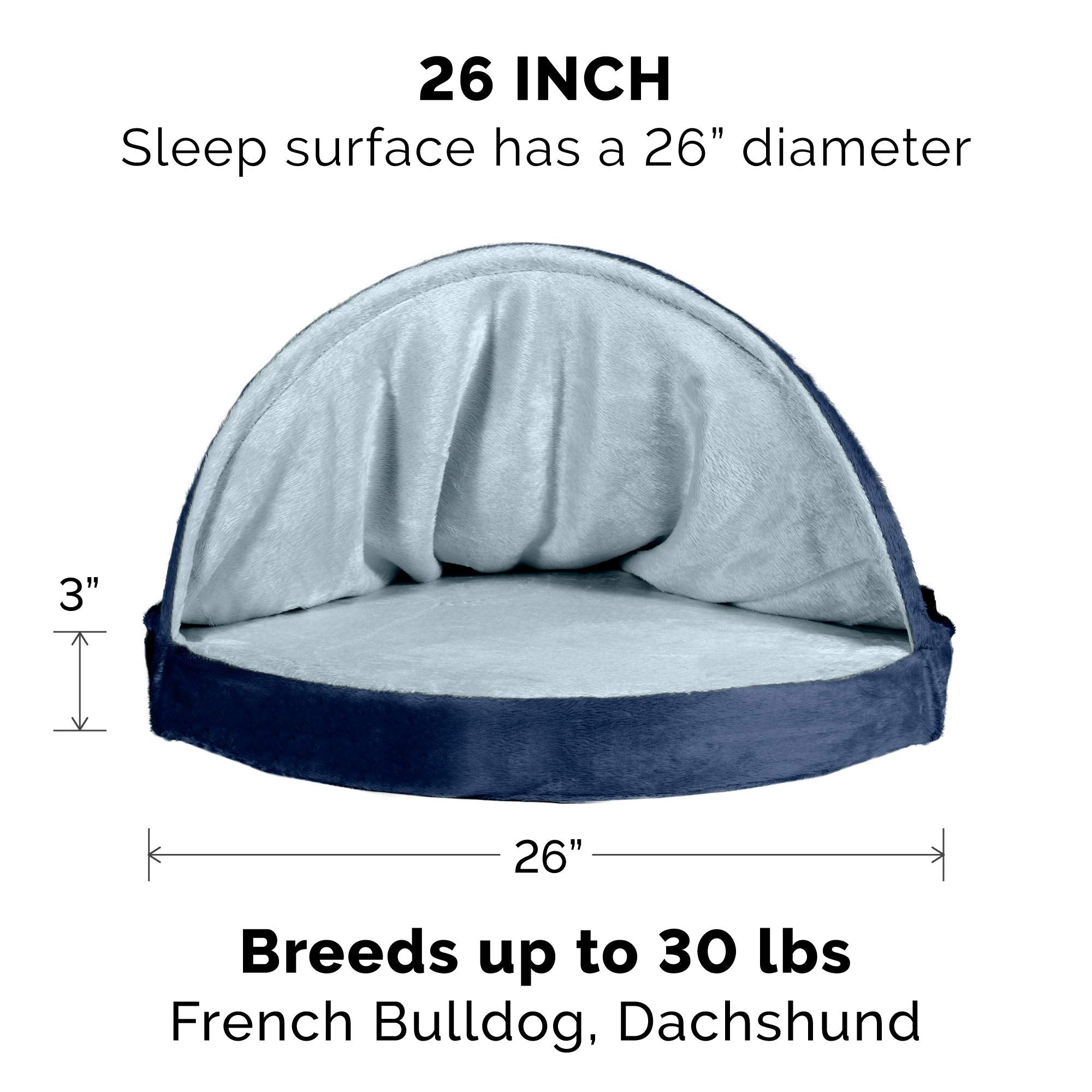 Furhaven 26 Round Cooling Gel Dog Bed for Medium/Small Dogs w/ Removable Washable Cover, For Dogs Up to 30 lbs - Microvelvet Snu