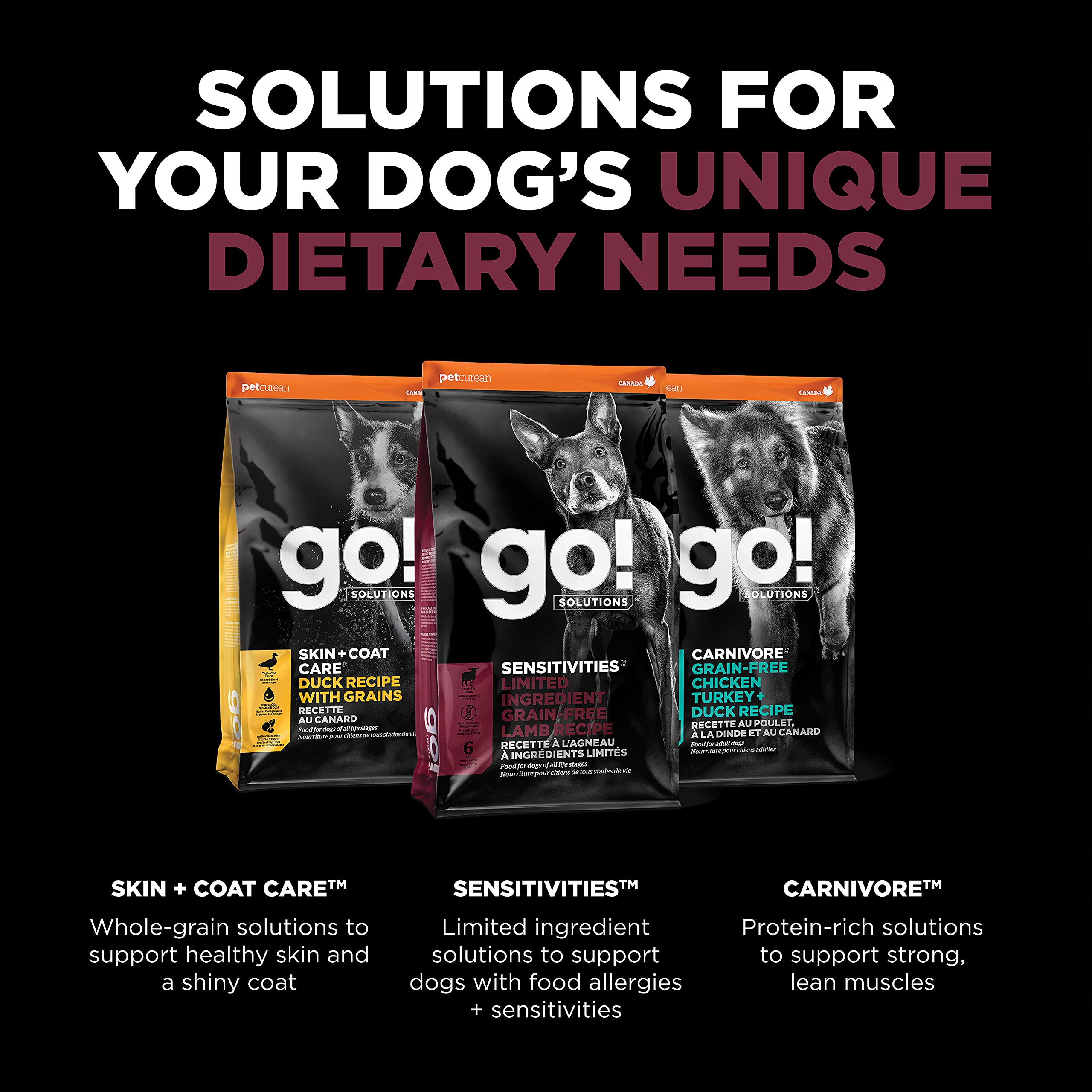 Go! Solutions Sensitivities Limited Ingredients, Grain-Free Dry Dog Food, Lamb Recipe for Sensitive Stomach, 12 lb Bag