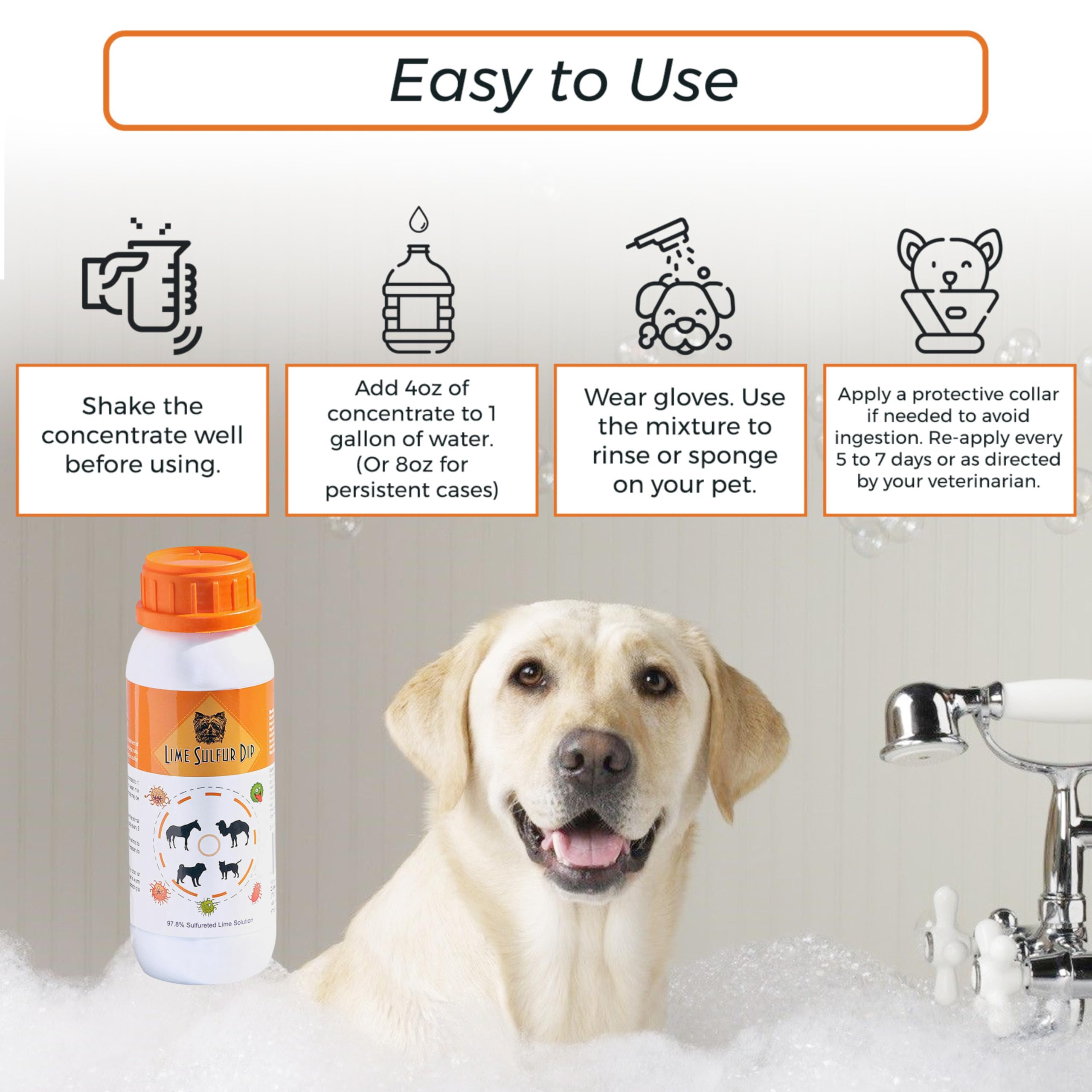 Healthy Paw Life - Lime Sulfur Dip - Pet Care For Itchy And Dry Skin - Xtra Strength Formula - Safe Solution For Dog, Cat, Puppy, Kitten, Horse (16 Oz)