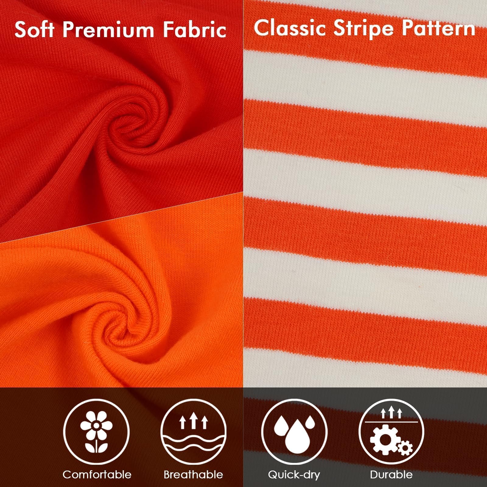 3 Pack Orange Striped Medium Dog T Shirts,Sleeveless Lightweight Dog Tee,Sun Protection Absorbent Shirt Park Stroll, Indoor Wear