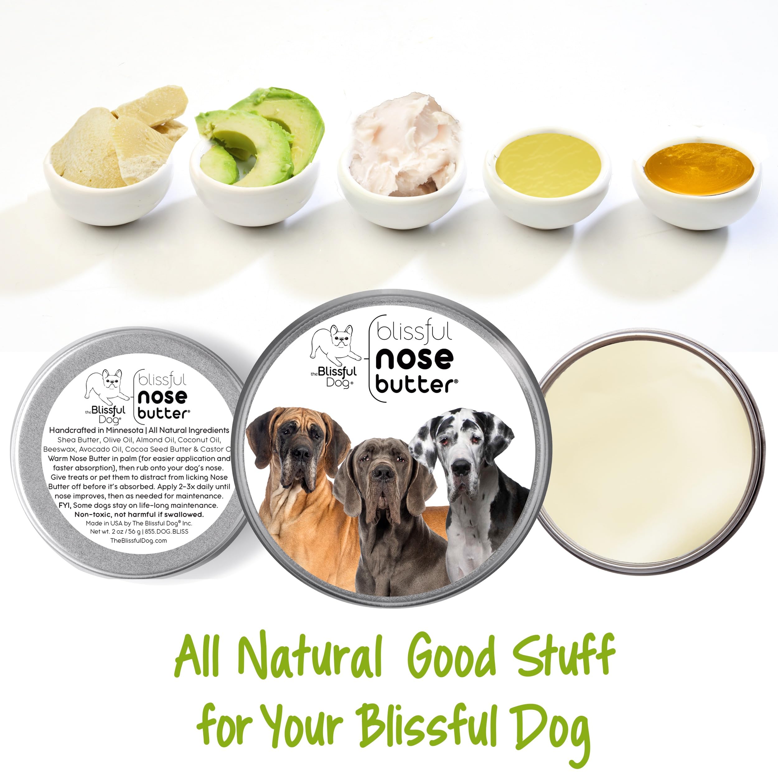 The Blissful Dog Great Dane Nose Butter, Versatile Dog Nose Balm for Dry Nose, Handcrafted Nose Moisturizer, Easy-to-Apply Dog E