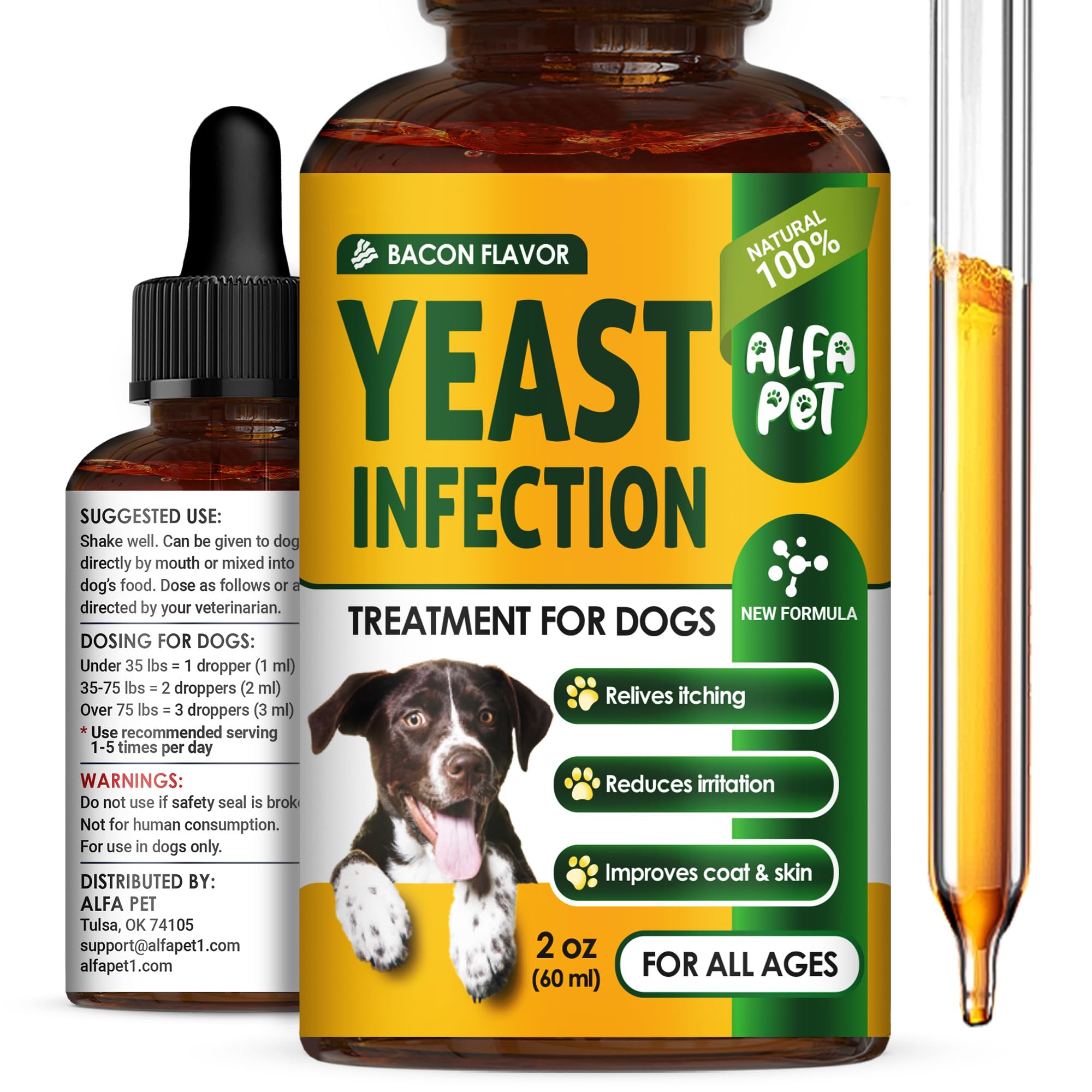 Yeast Infection Treatment for Dogs Helps with Itching & Allergies - Dog Yeast Infection Treatment Liquid Herbal Supplement - for