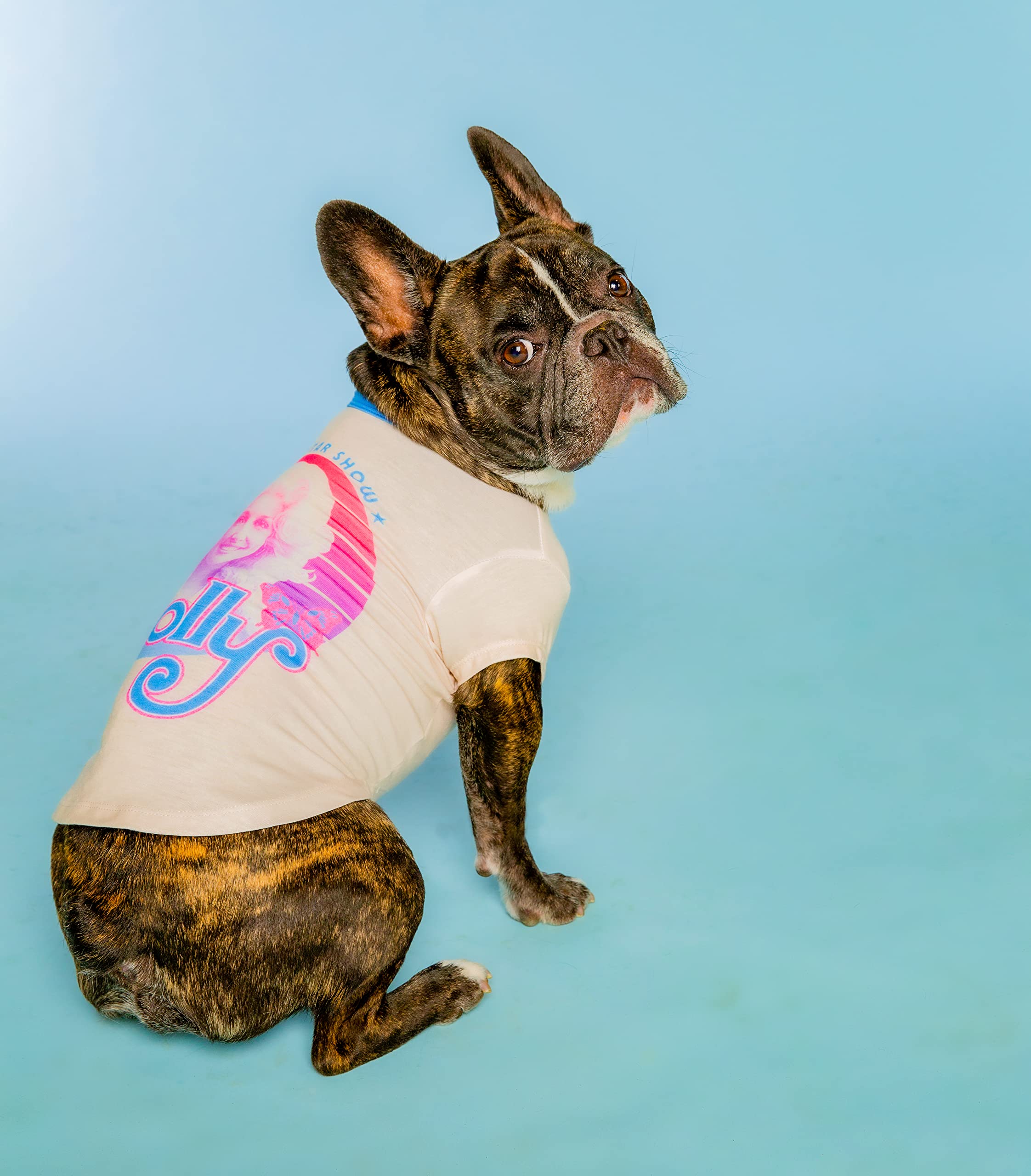 Doggy Parton Vintage Style Shirt for Pets, X-Small, White, Model 22120721, Made from Fur
