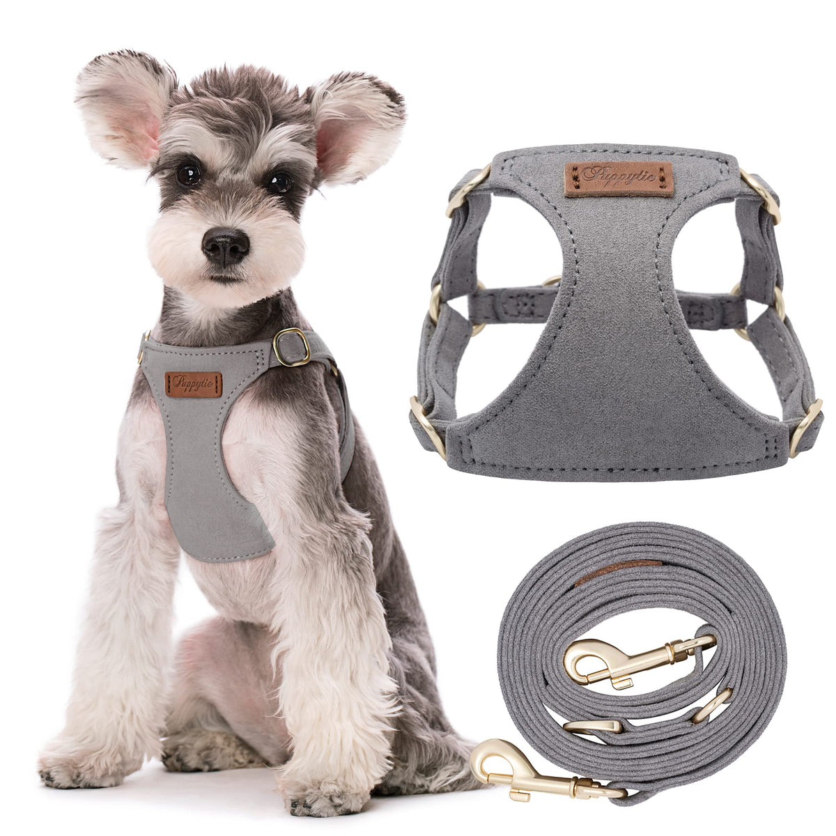 No Pull Xs Dog Harness With Multifunction Dog Leash,Soft Adjustable No Choke Escape Proof Pet Harness Vest,Silver Grey,Xs