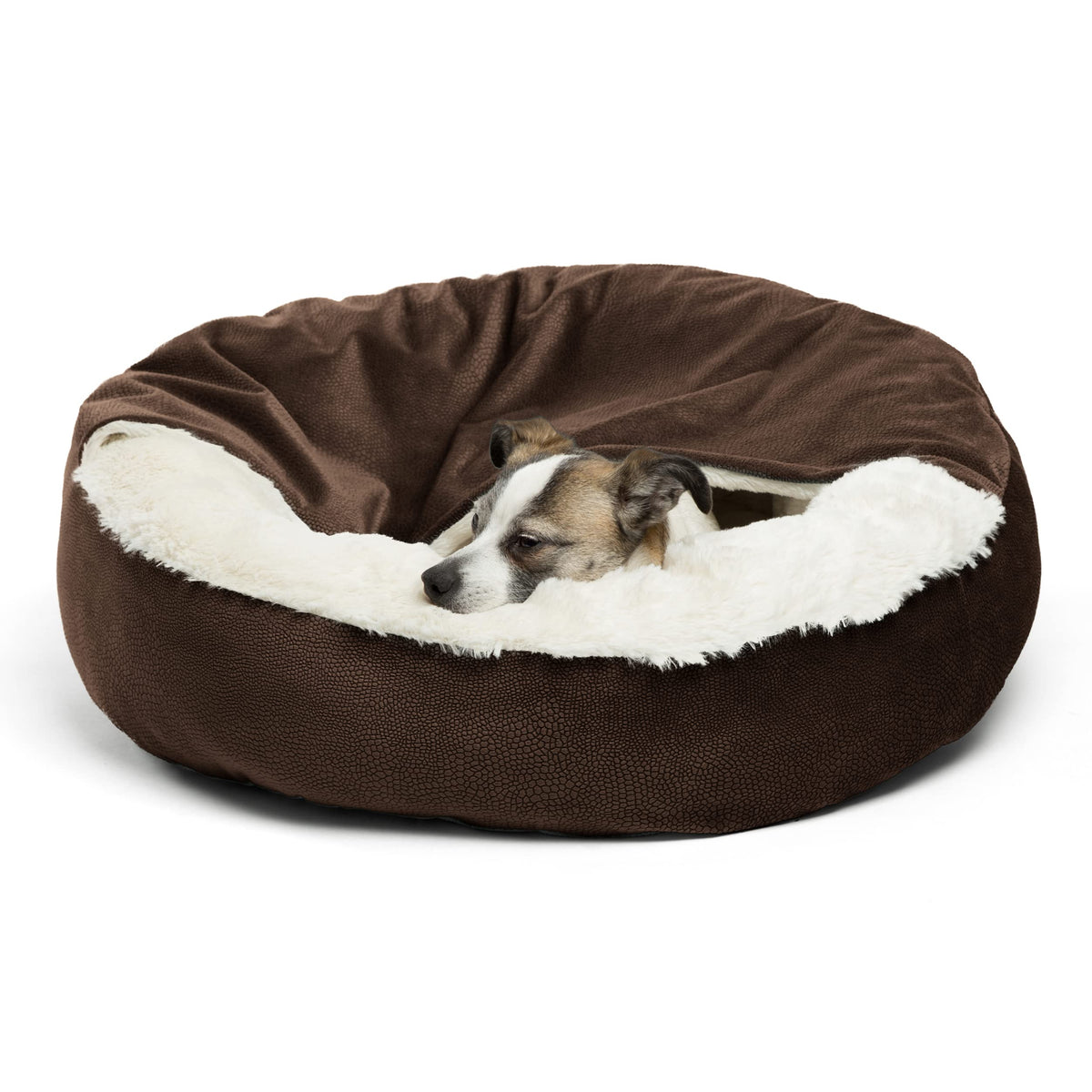Best Friends By Sheri Cozy Cuddler Ilan Microfiber Hooded Blanket Cat And Dog Bed In Dark Chocolate 23''X23''