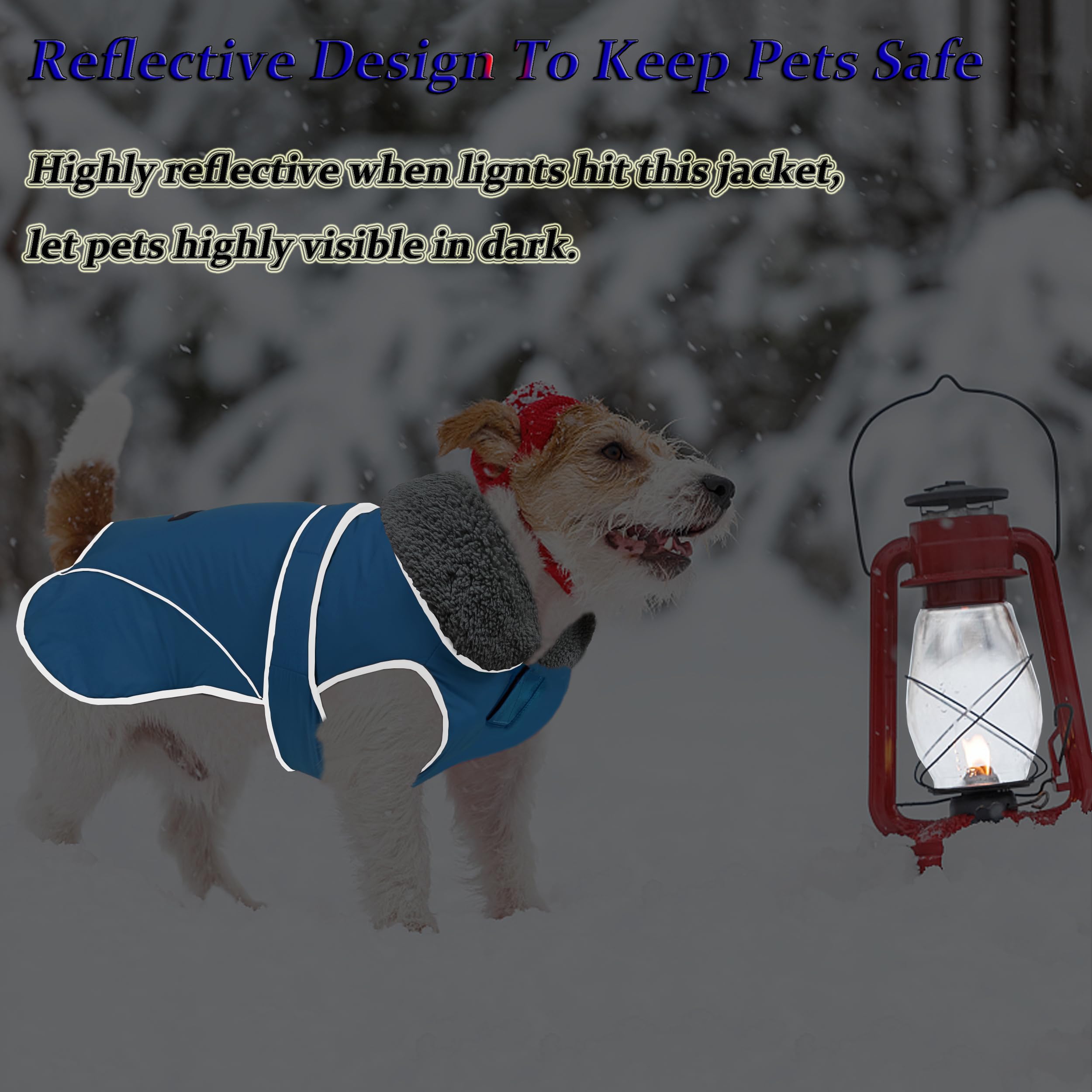 Dogcheer Dog Coat, Christmas Dog Jacket Waterproof Dog Winter Coat for Cold Weather, Reflective Adjustable Pet Snow Jacket Puppy
