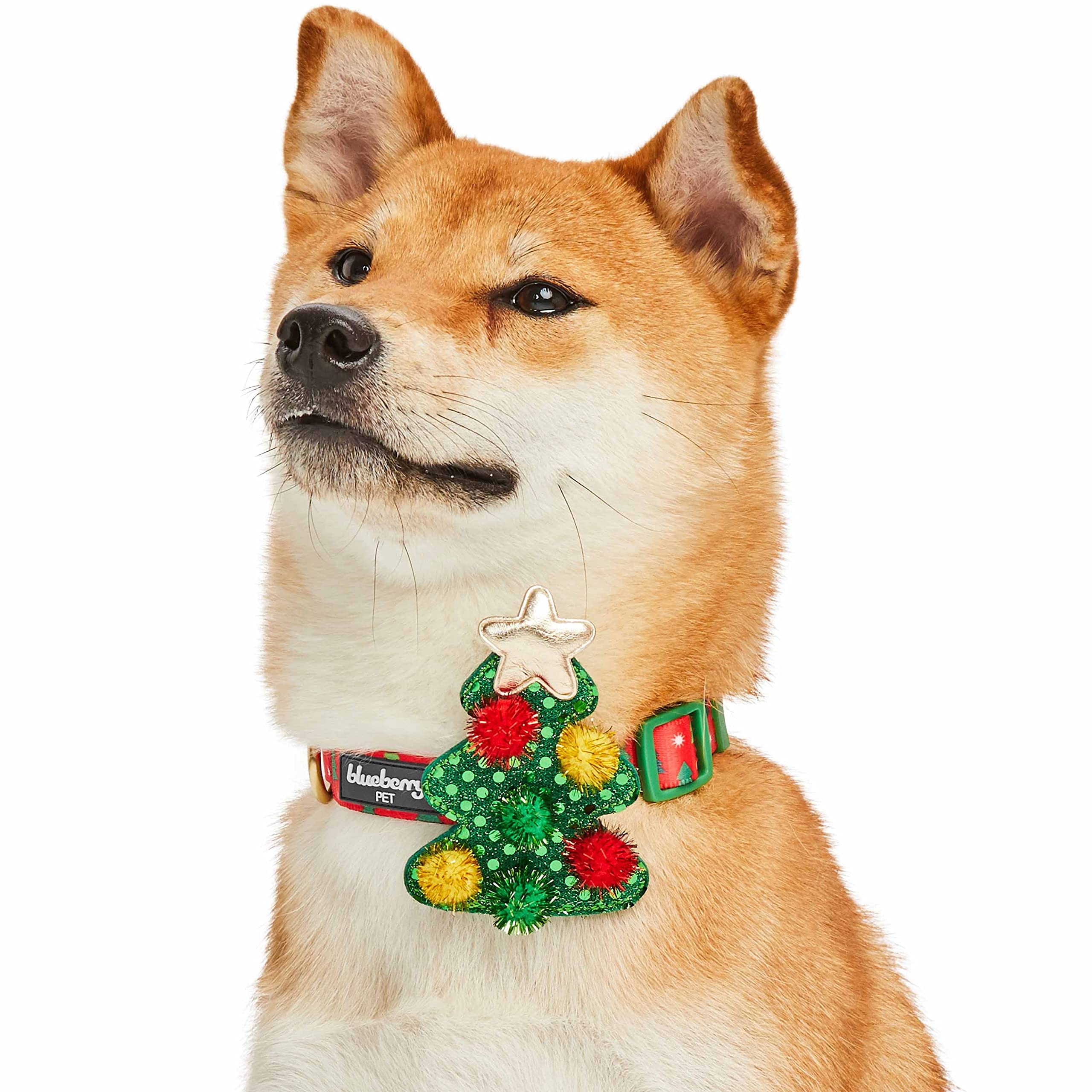 Blueberry Pet Christmas Holly Adjustable Dog Collar With Stunning Bowtie D  Cor, Large, 18'-26' Neck, Award-Winning Holiday Do