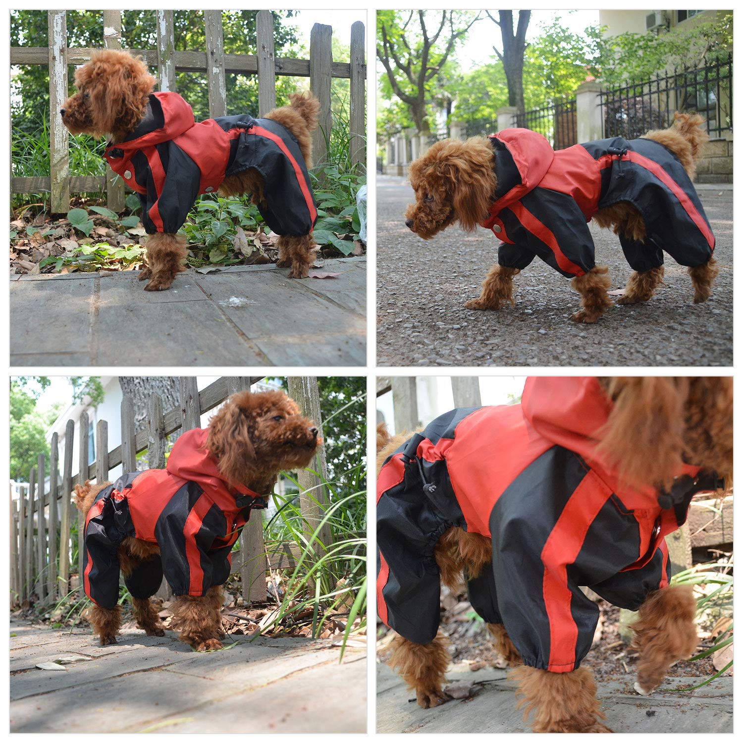 Pet Apparel Large Dog Clothing Raincoat Pet Clothes Rain Coat For Big Large Dogs Red Green Waterproof (L-Xl, Red)
