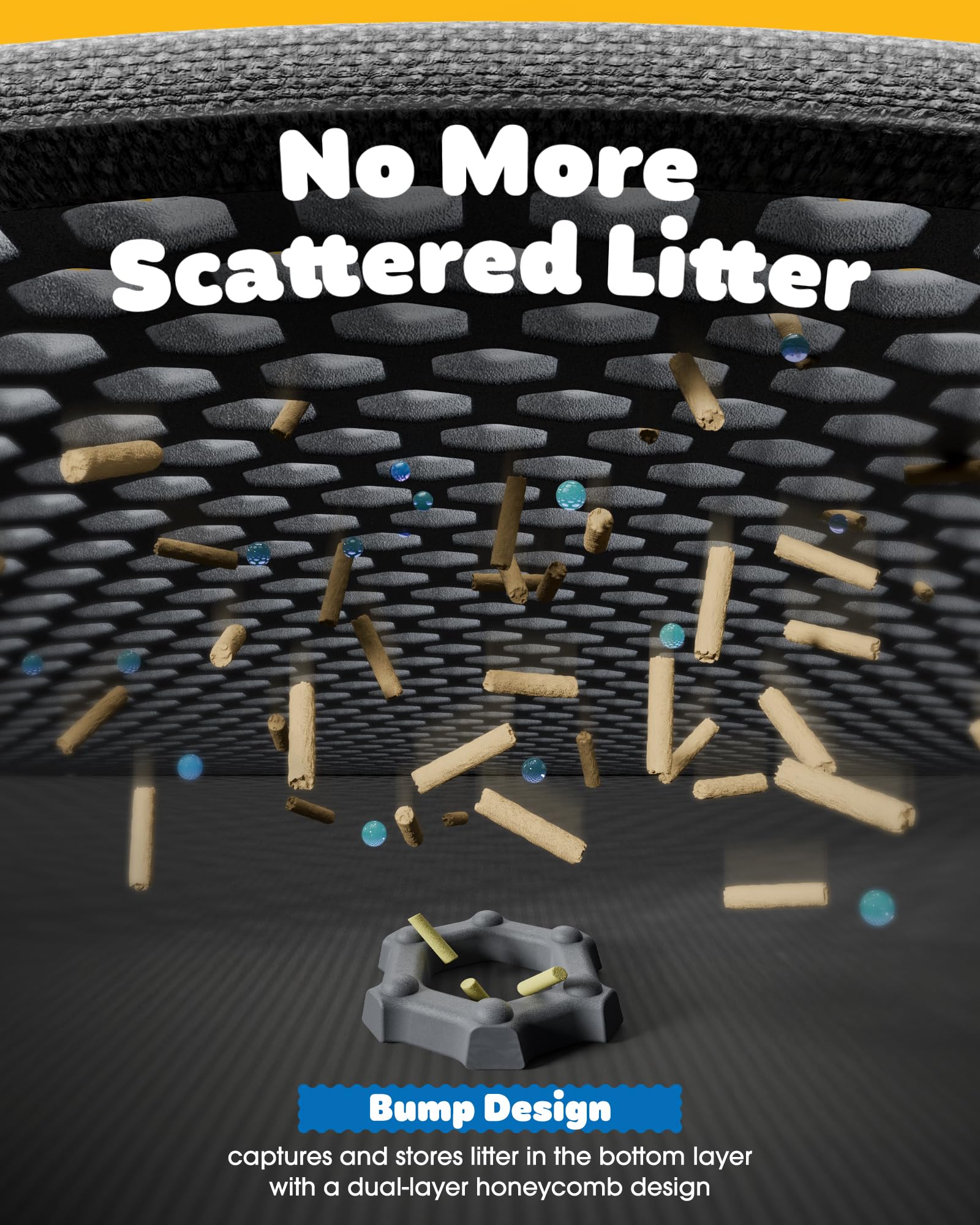 Cat Litter Mat - 23.2'' X 29.1'' Large Litter Trapping Mat, Easy To Clean Litter Box Mat, Waterproof, Urine-Proof, Non-Slip Kitty Litter Mats For Floor, Grey