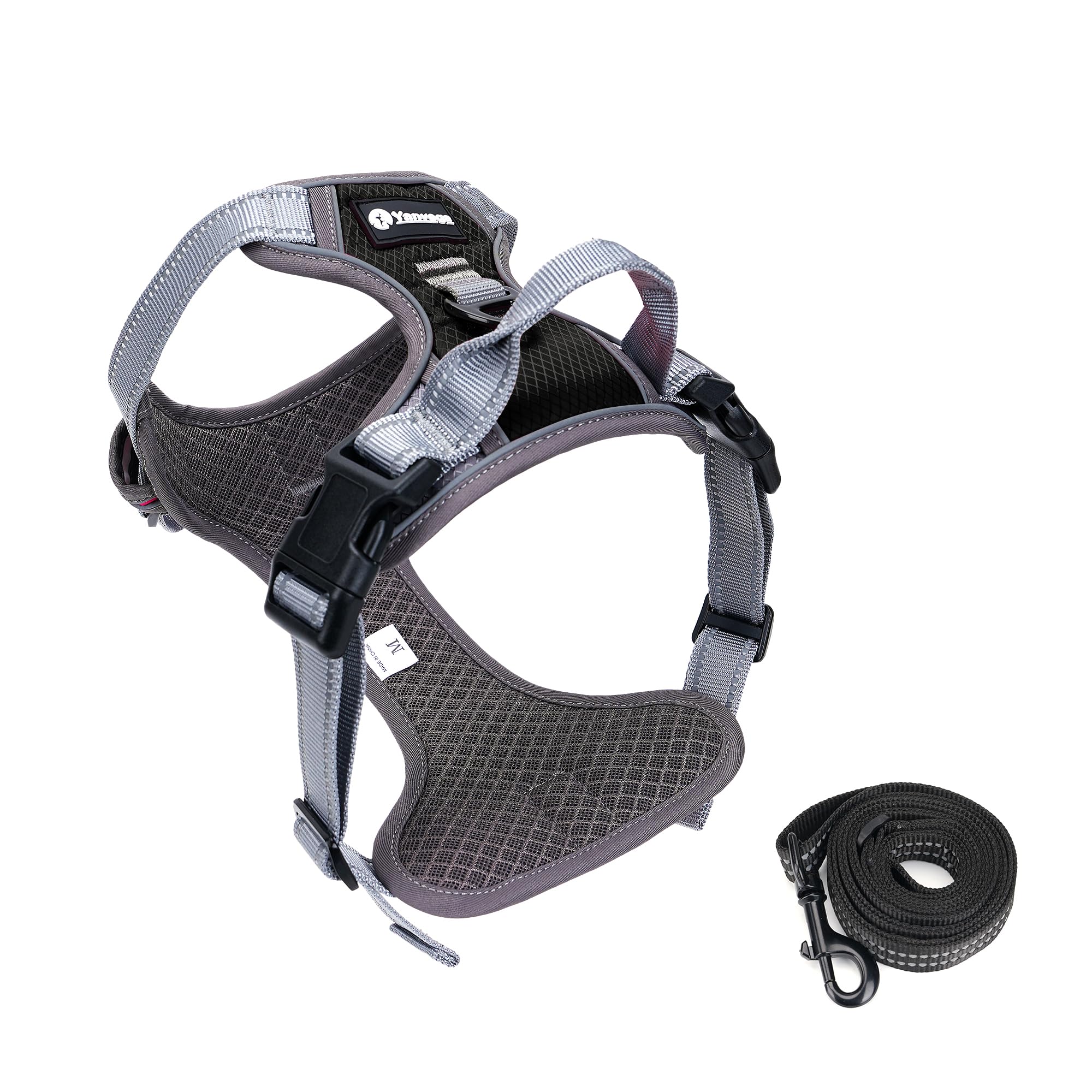 Dog Harness Medium Large Sized Dog Four-Layer Mesh Breathable Reflective Dog Collars, Puppy Harness And Leash Set Training Suit 
