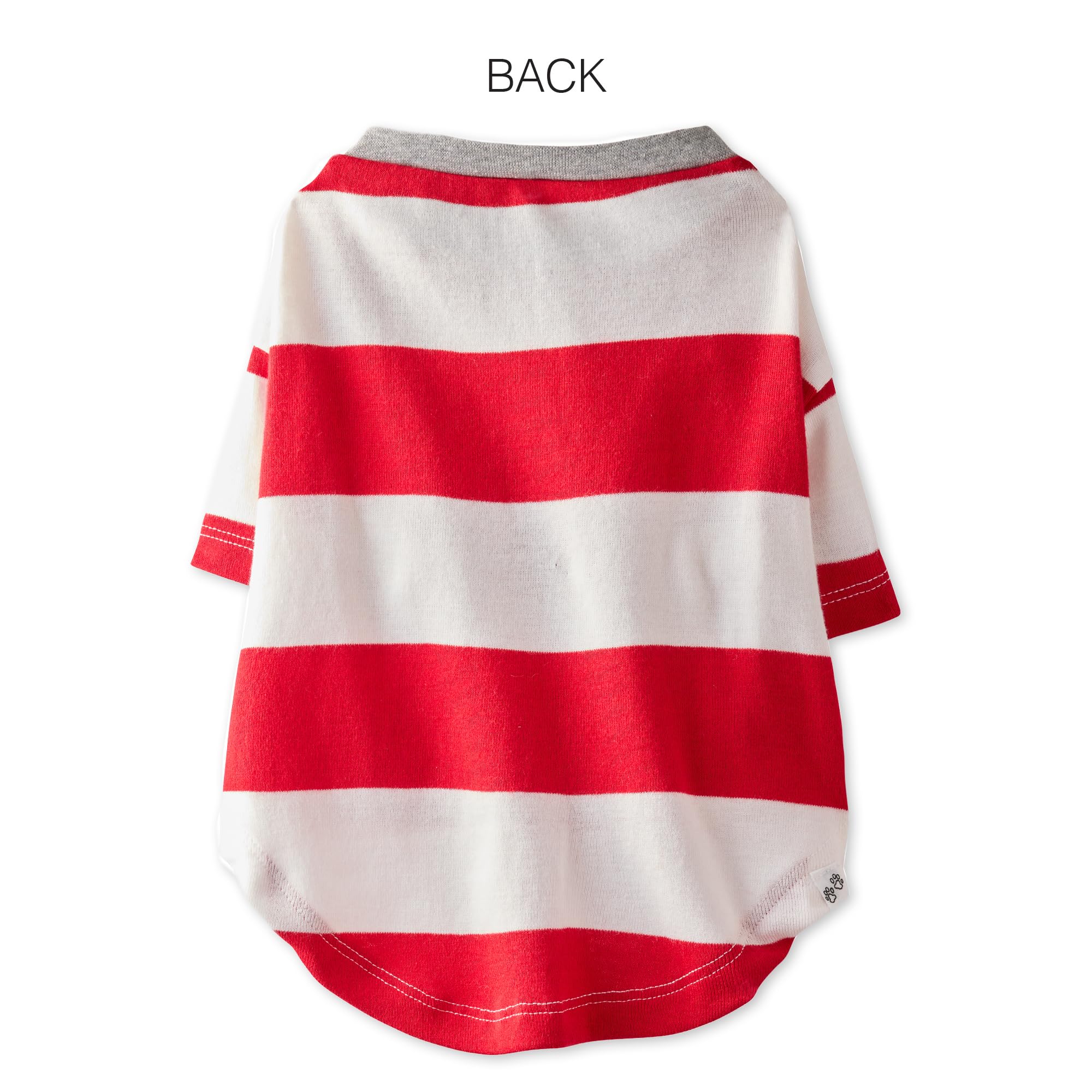 Pet Passion Multipack 100% Organic Cotton Dog Short Sleeve T-Shirt Pet Tees For All Breeds, Red Sold Stripe, Medium