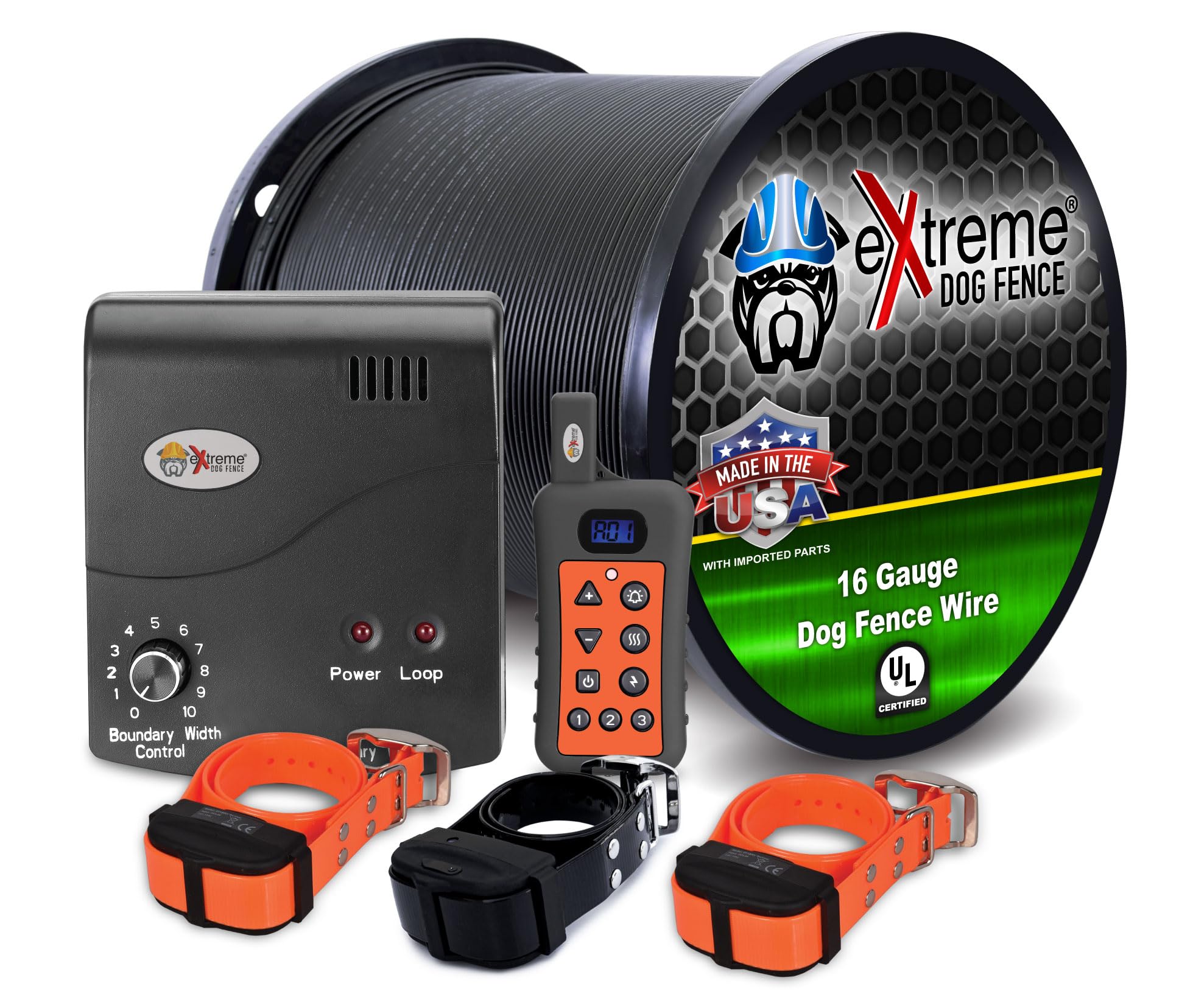 Electric Dog Fence + Remote Trainer - 3 Dog / 1000' Of 16 Gauge Underground Dog Fence Wire (Up To 1 Acre) - Dual Solution To Con