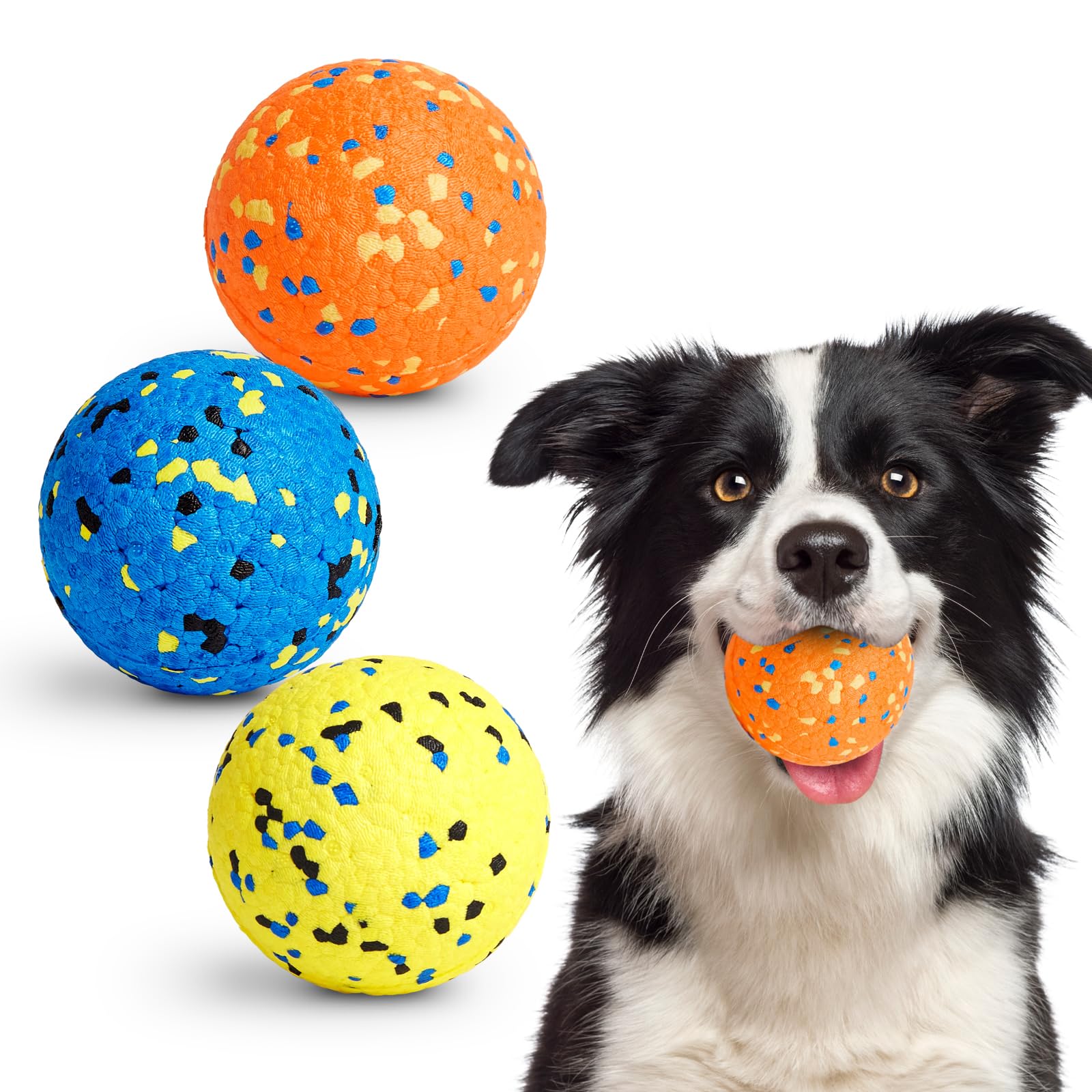 Kimee Dog Balls Tennis Ball for Aggressive Chewers, Dog Bouncy Balls Chew Toys Water Toy Fetch Ball for Large Medium Small Puppi