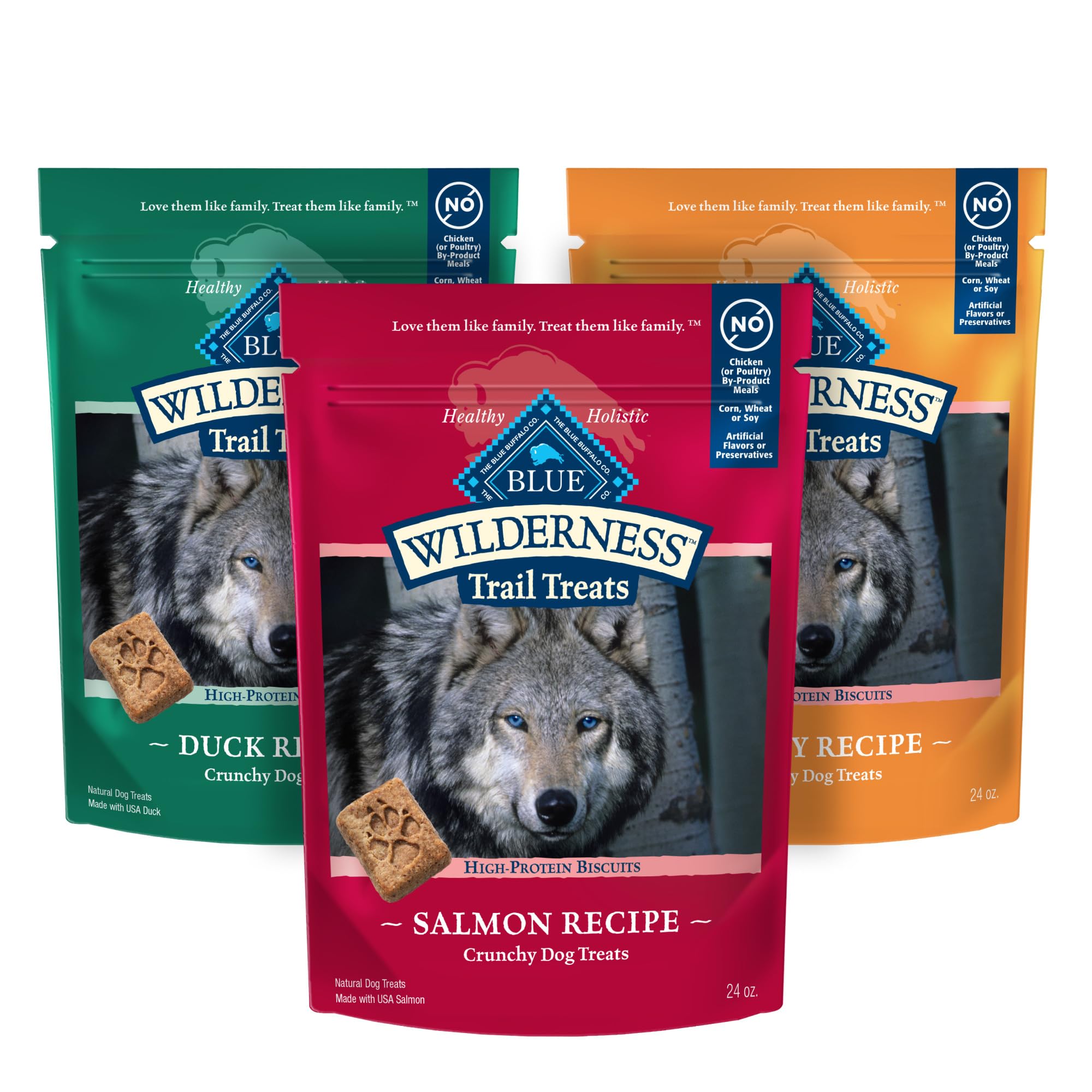 Blue Buffalo Wilderness Trail Treats Crunchy Dog Biscuits Variety Pack, Grain-Free and High-Protein Dog Treats Made with Natural