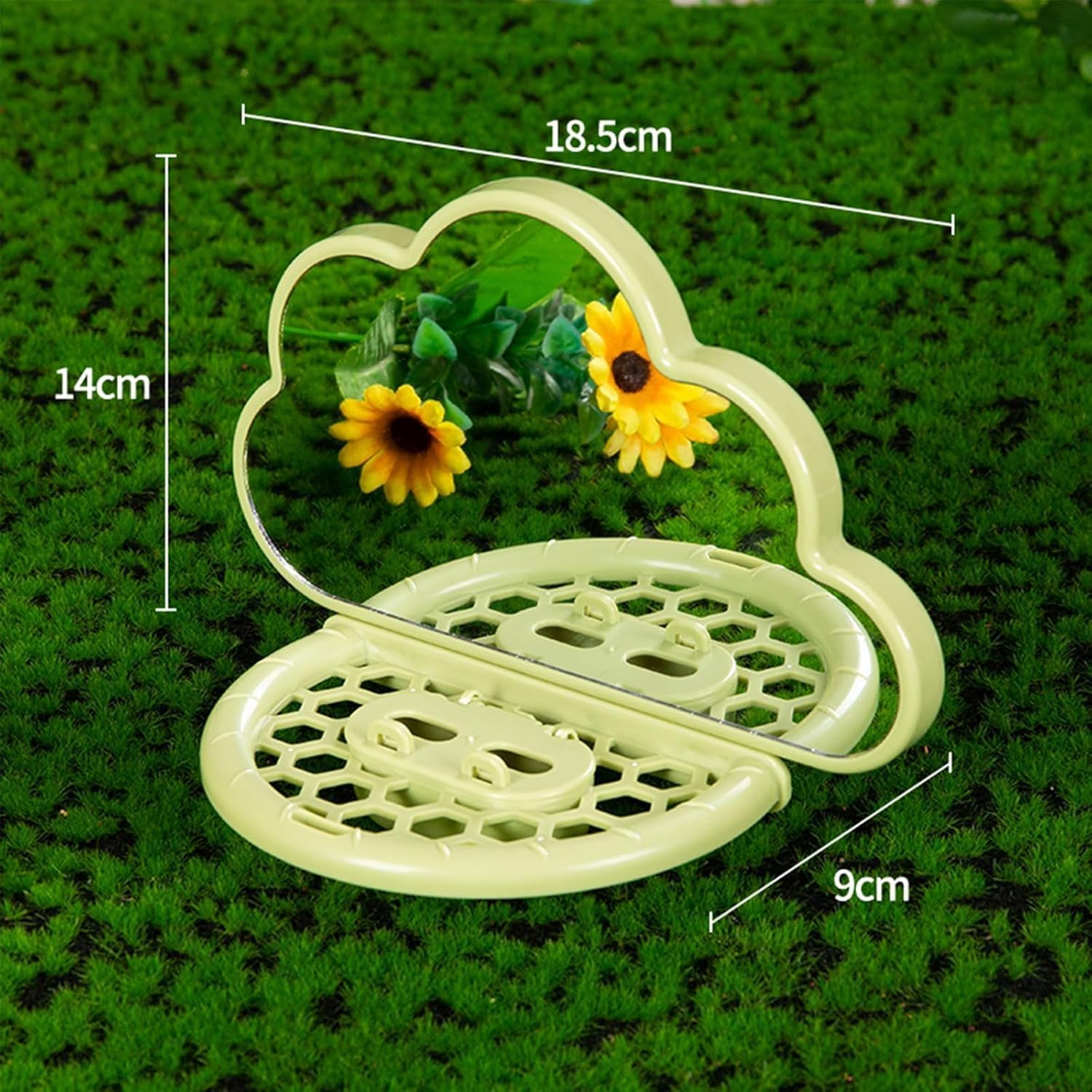 Bird Mirror With Perch Stand, Bird Toys For Parakeet Cockatiel Conure Lovebirds Finch Canaries (Green)