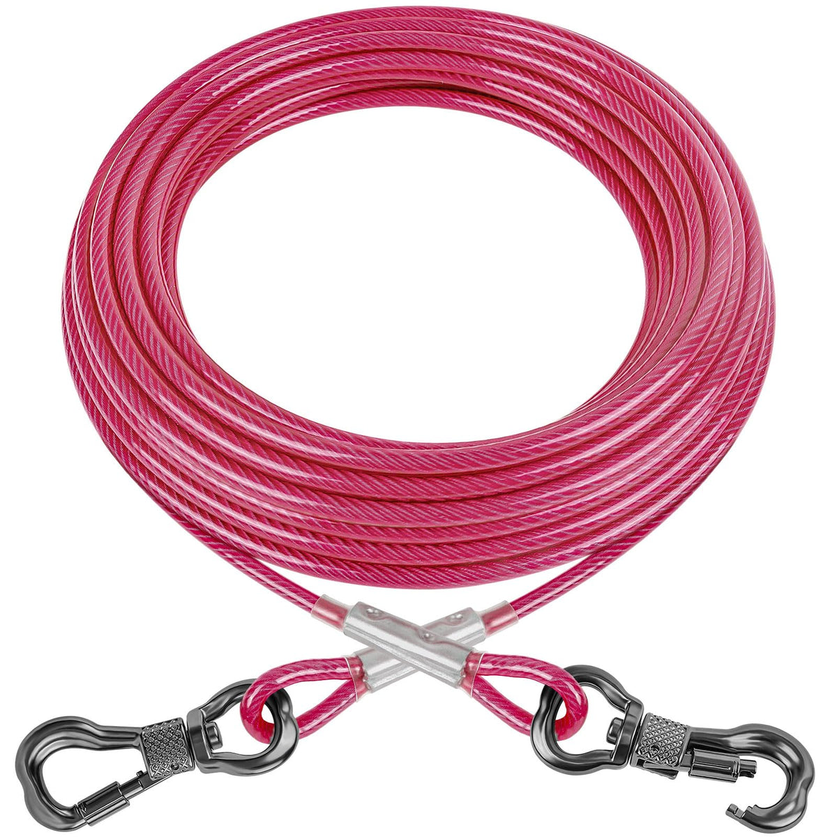 Xiaz Dog Tie Out Cable, 30Ft Dog Lead For Yard, Heavy Duty Chain Line Outside For Small Medium Large Dogs Up To 250 Lbs, Outdoor Dog Runner Tether