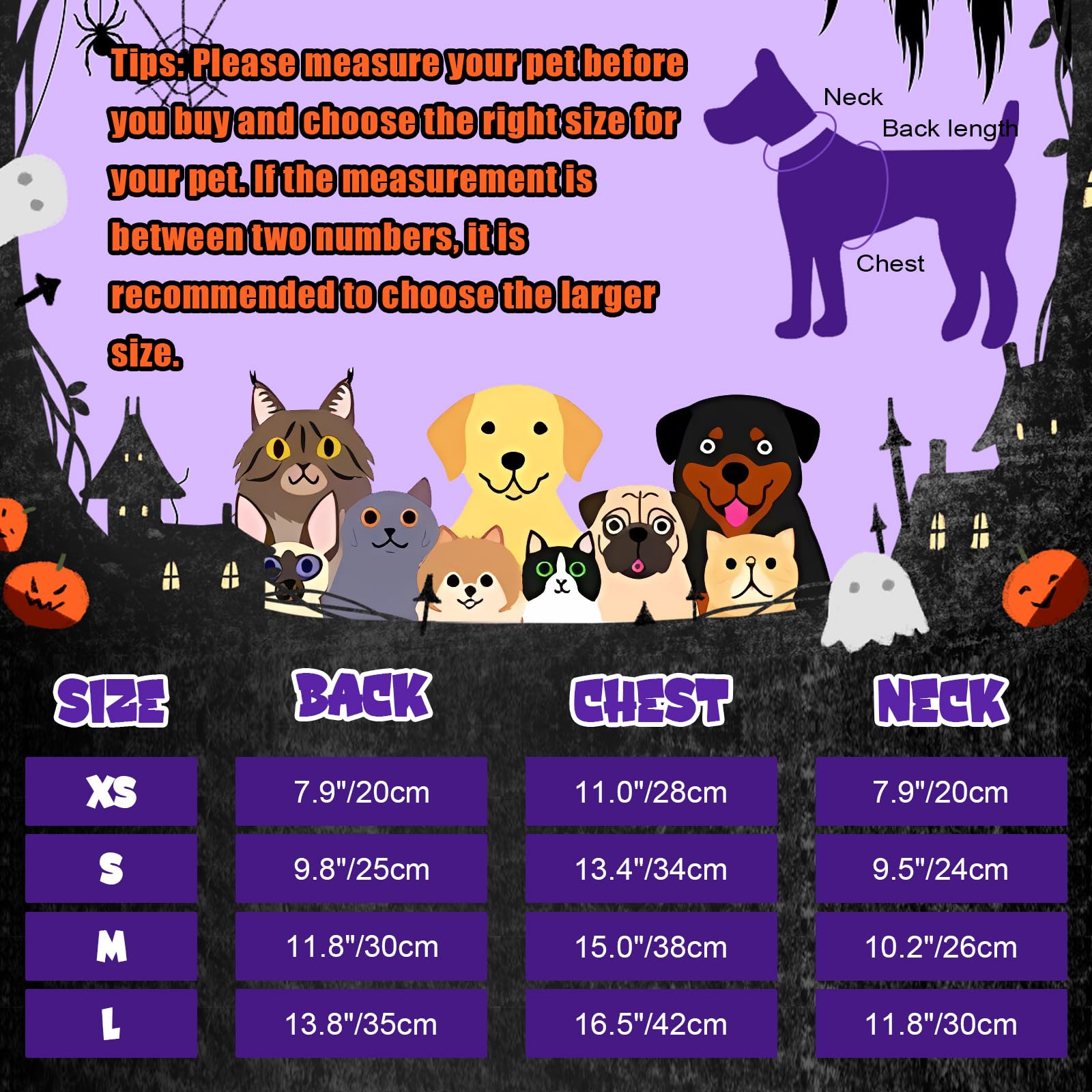 Vavious Dog Sweater Halloween Theme Pumpkin Coat For Cat Buttons Autumn And Winter Pet Clothes Jacket 03-Orange Small