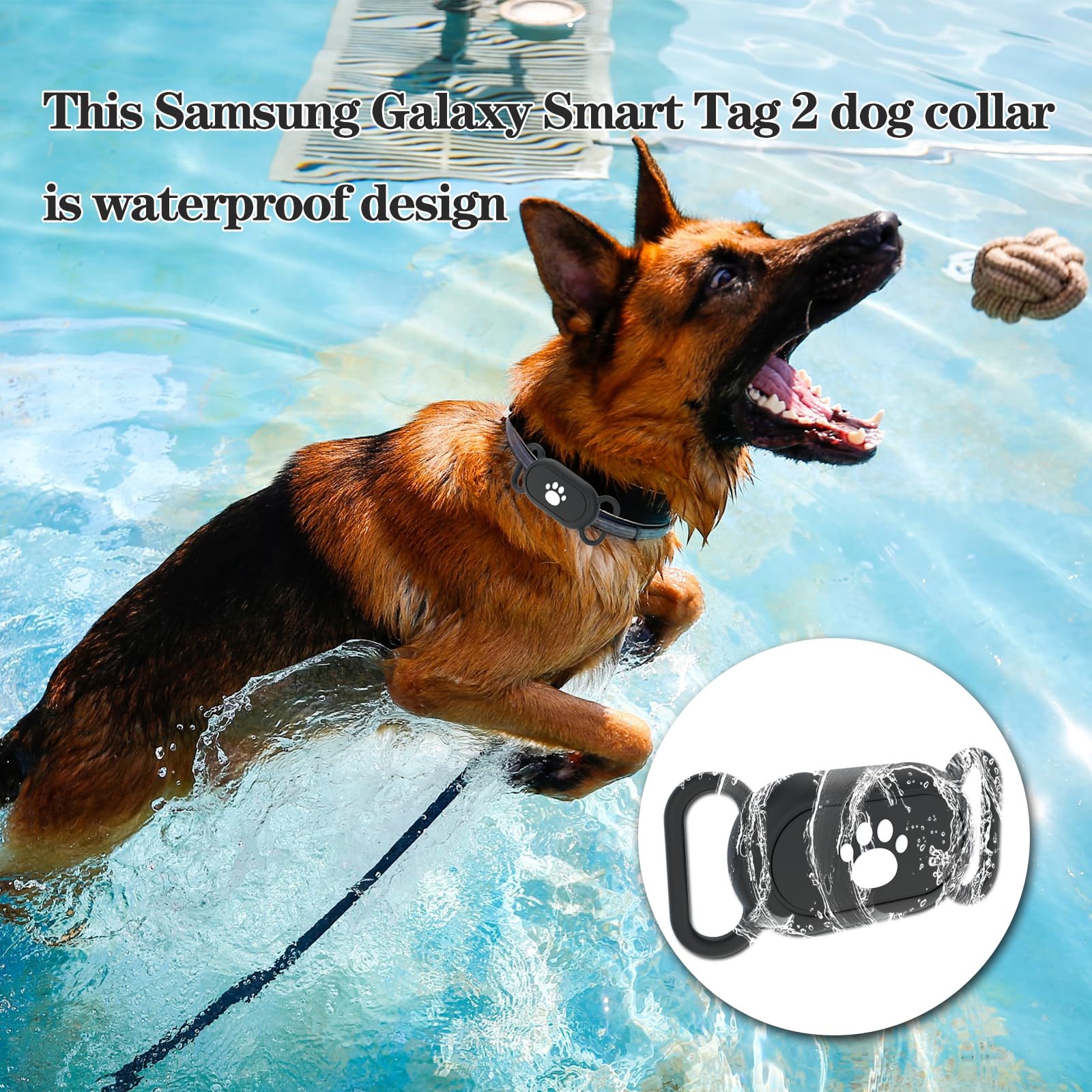 Waterproof Dog Collar Holder Compatible With Samsung Galaxy Smarttag2, Silicone Gps Tracker Hidden Loop Holder For Smart Tag2, A