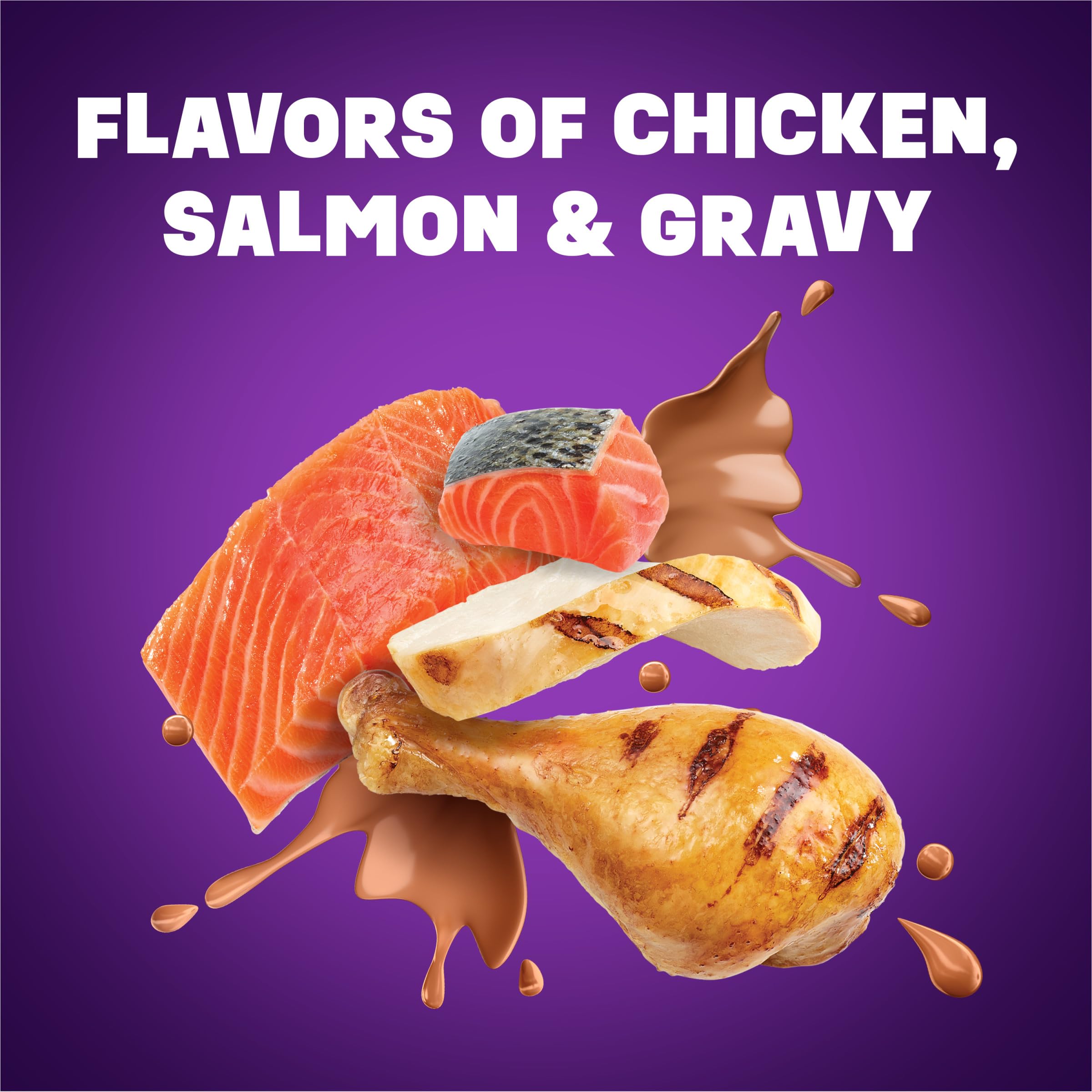 Purina Friskies Dry Cat Food Gravy Swirld With Flavors of Chicken, Salmon and Gravy - 3.15 lb. Bag