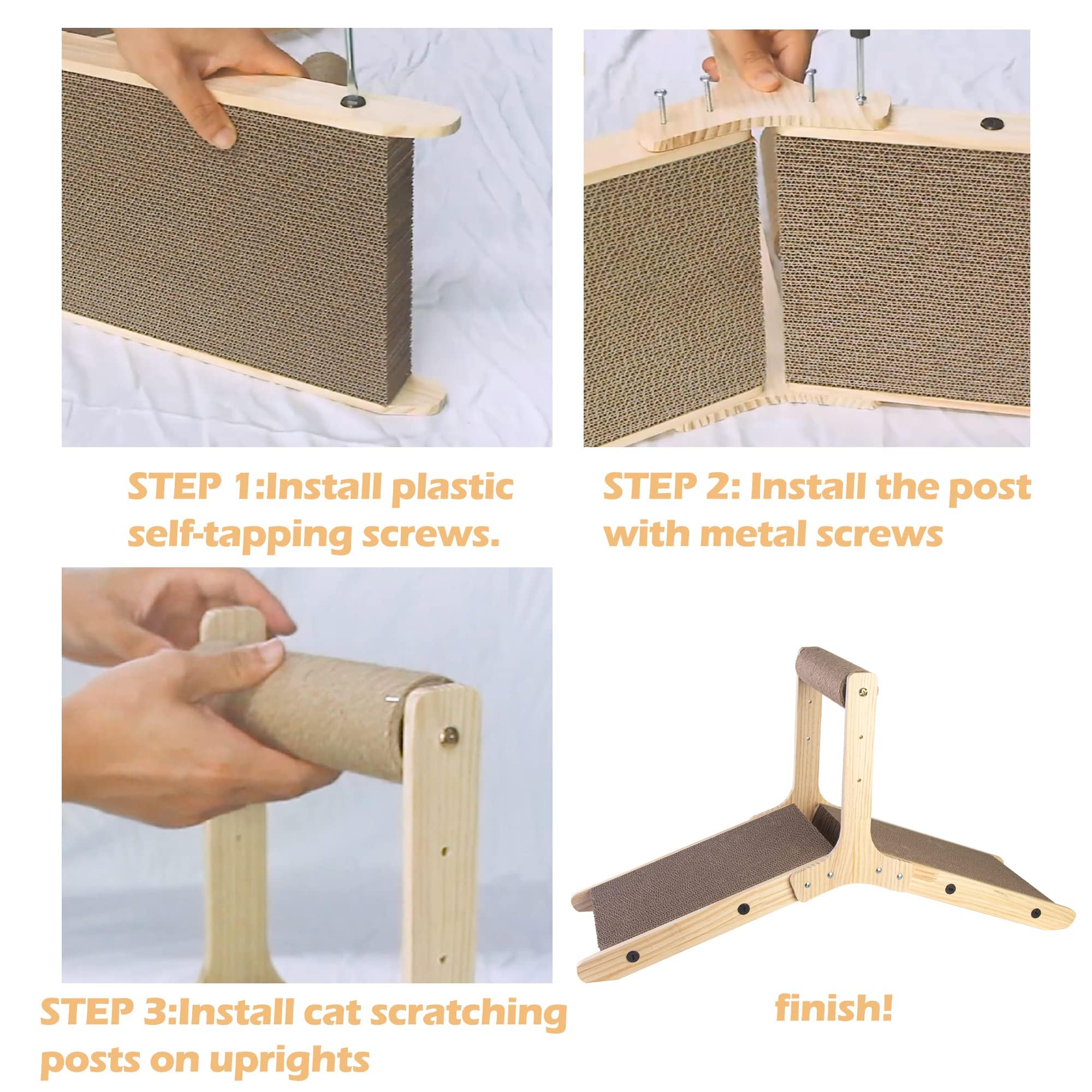 Cat Scratching Post| Vertical&Multiple Angle Cat Scratching Pad | Cat Scratchers For Indoor Cats| Wedge Shaped Corrugated Cardbo