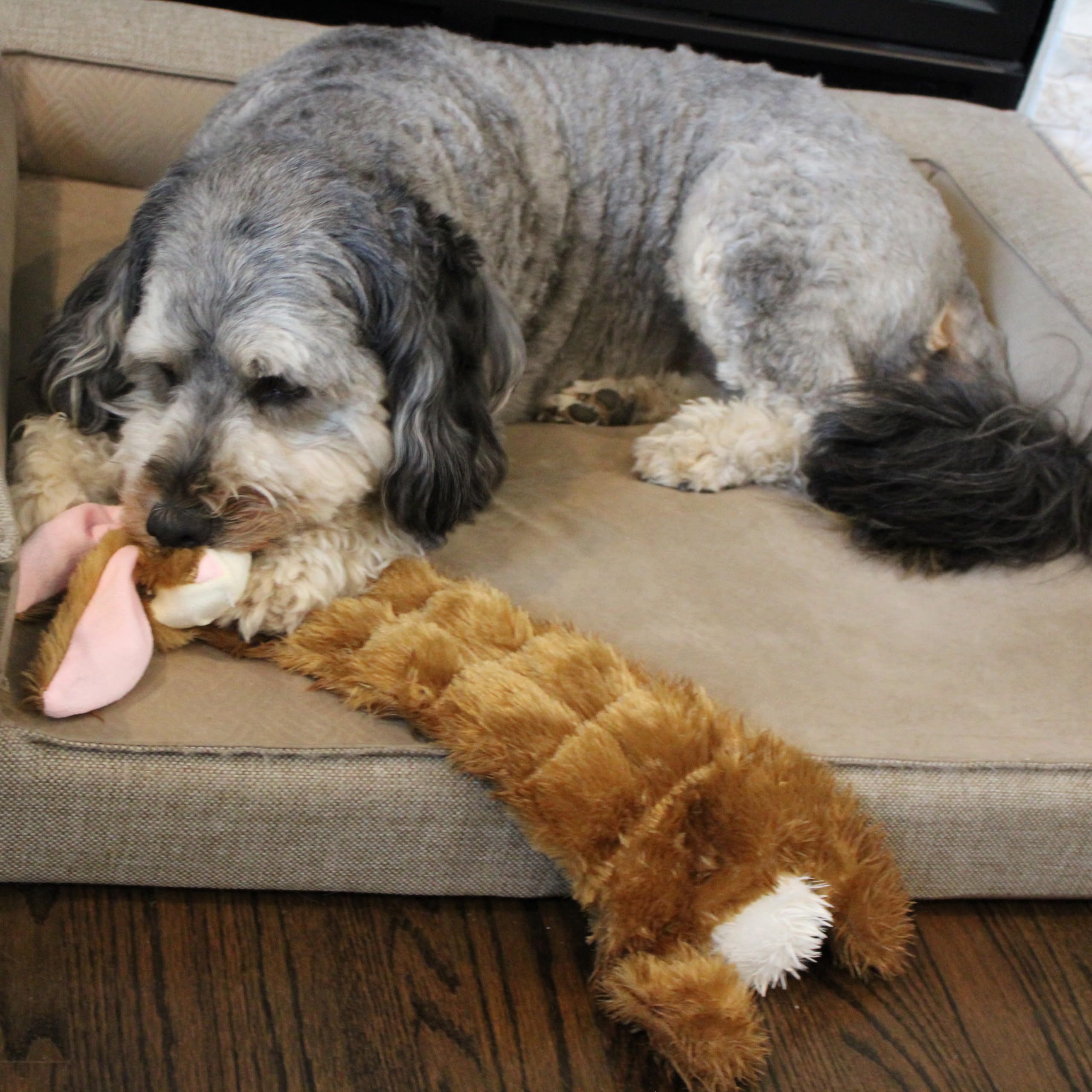 Spot Skinneeez Tons-O-Squeakers Rabbit Dog Toy - With 19 Squeakers For Tons-O-Fun! Stuffing-Free Design Is Great For Moderate Chewers, Tug Toy For Medium To Large Puppies & Dogs - 20In Color May Vary