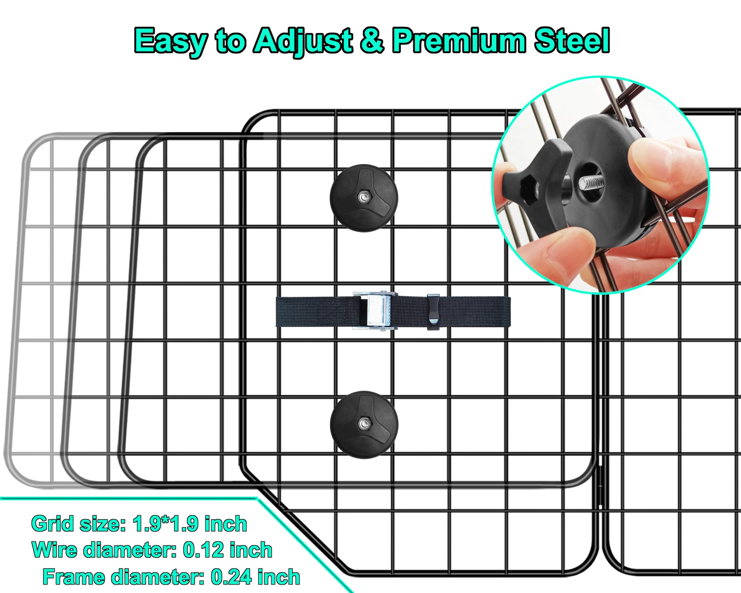 Casimr Dog Car Barrier For Suvs, Vehicles, Trucks, Cars, Adjustable Pet Divider Cargo Area Universal-Fit, Folding Design For Eas