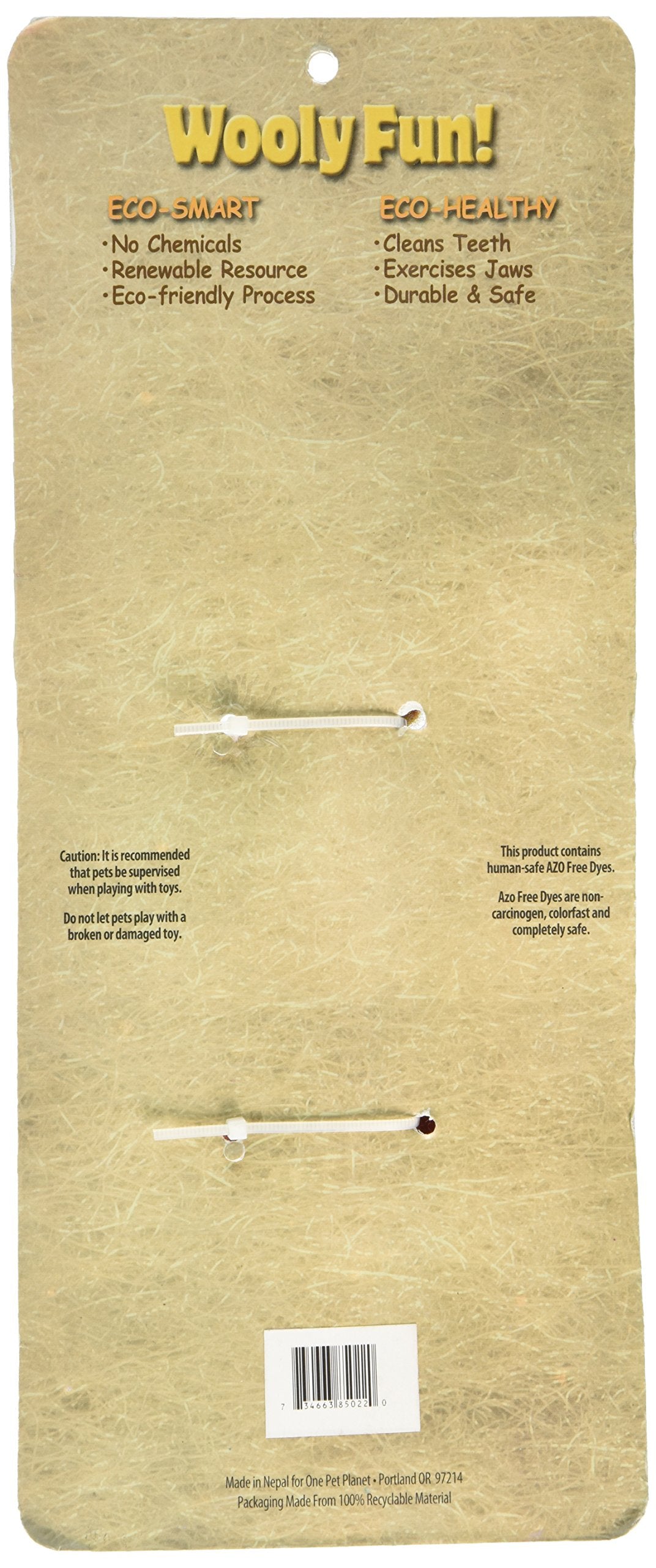 One Pet Planet Wool Knotted Bone Chew Toy, 8.5-Inch, Orange