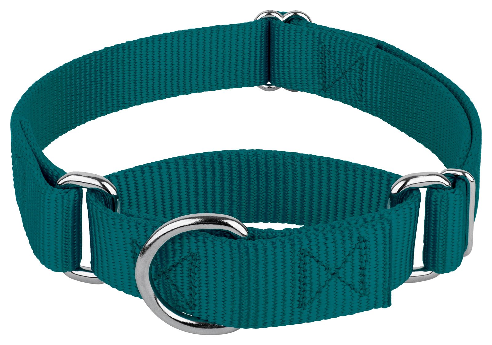Country Brook Design - Teal Martingale Heavy Duty Nylon Dog Collar - 21 Vibrant Color Options (1 Inch Width, Large)