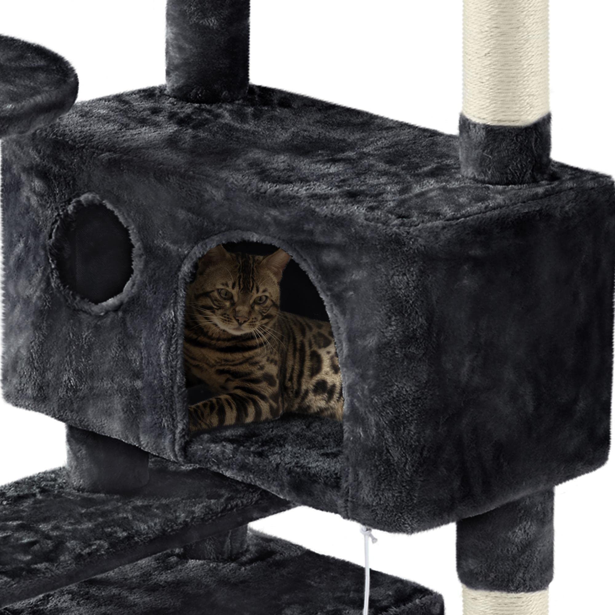Yaheetech 62In Cat Tree Tower For Indoor Cats, Furniture W/Double Condo, Scratching Posts, Multiple Platforms And Balls For Kitt