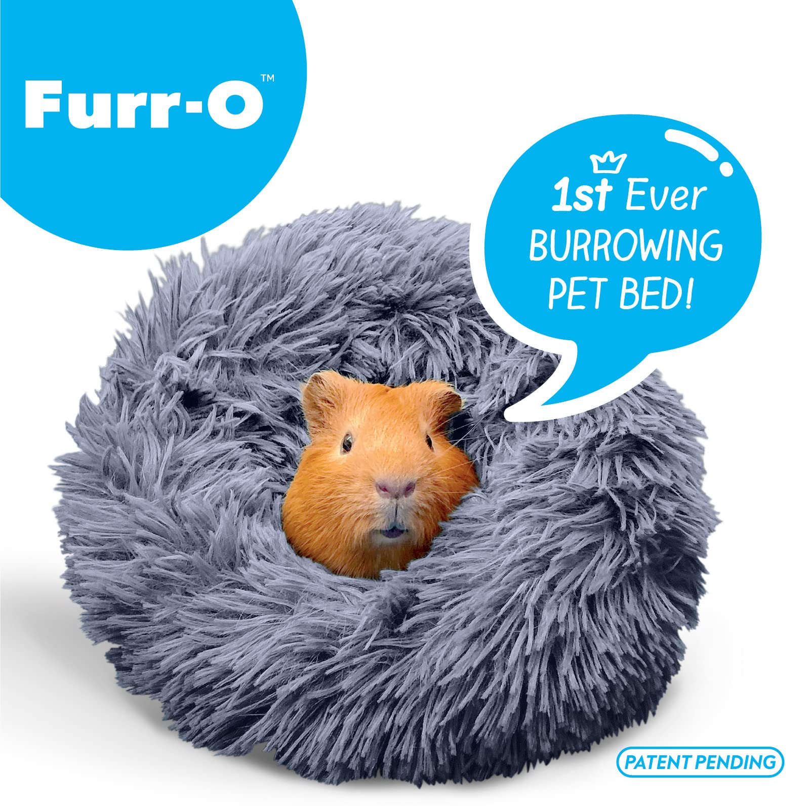 Paw Inspired Furr-O Burrowing Pet Bed For Guinea Pigs And Other Small Animals (Dark Gray)