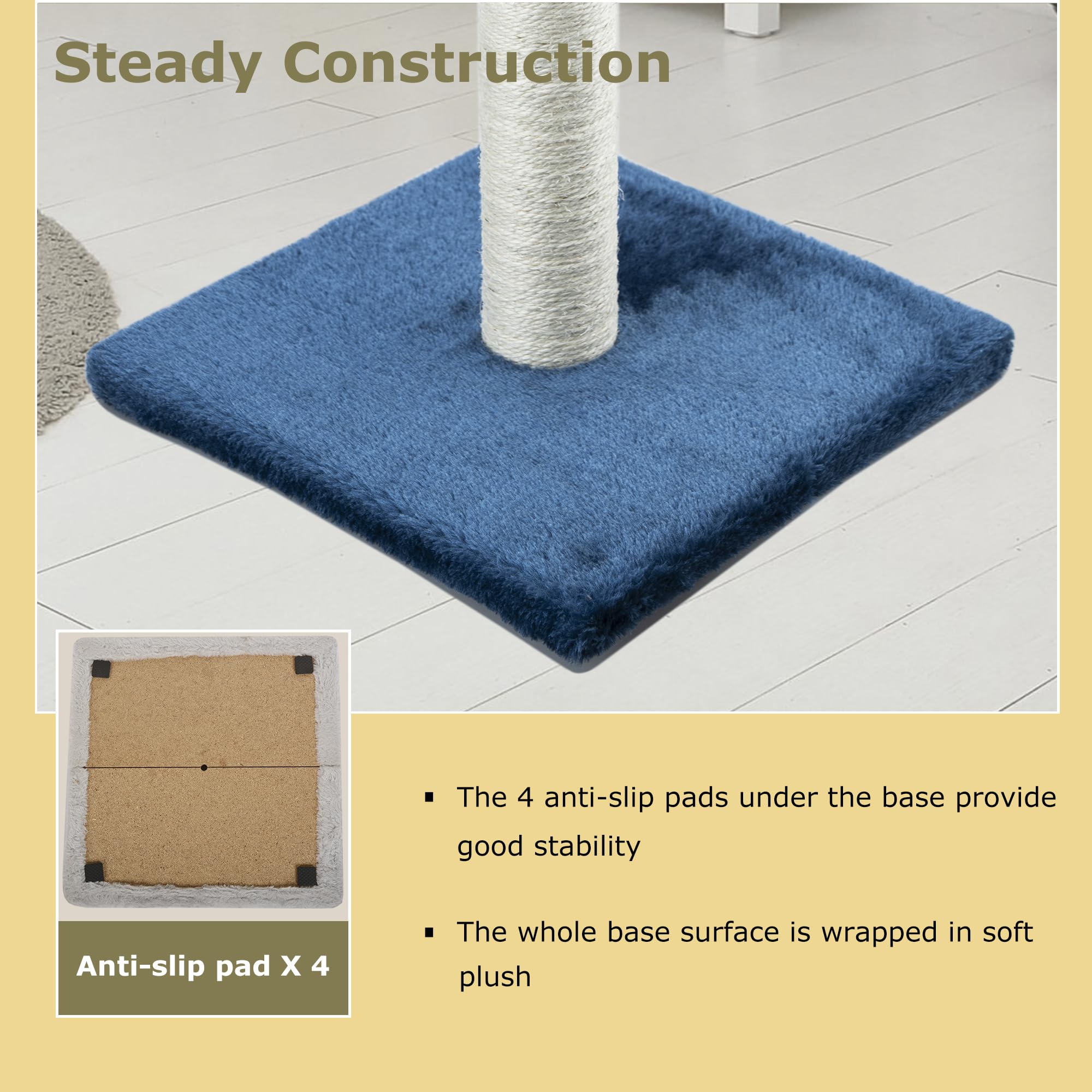 Dimaka 29  Tall Cat Scratching Post, Claw Scratcher with Sisal Rope and Covered with Soft Smooth Plush