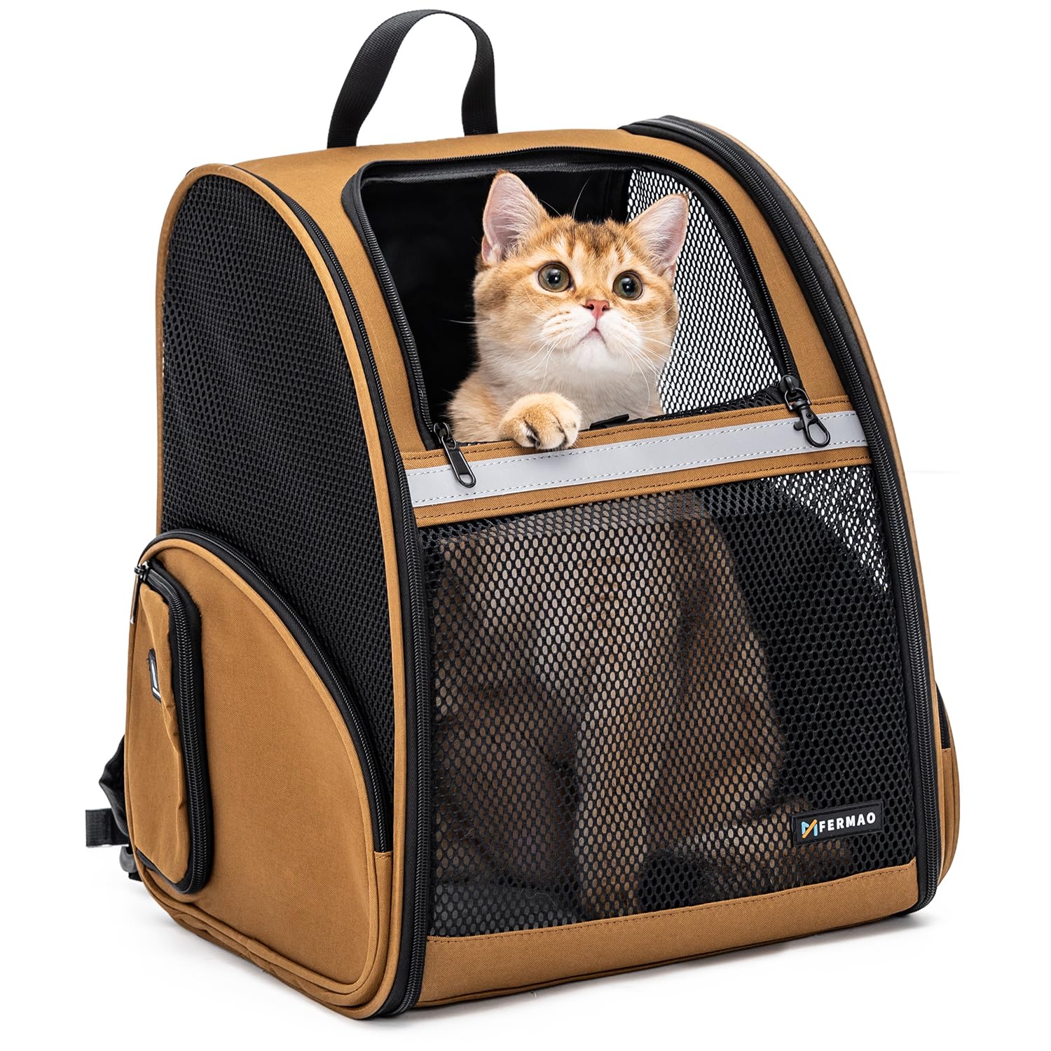Cat Backpack Carrier for Small Dogs and Medium cat Puppy Kitten Bunny Pet Carrier Backpack Collapsible with Fully Ventilated Mes