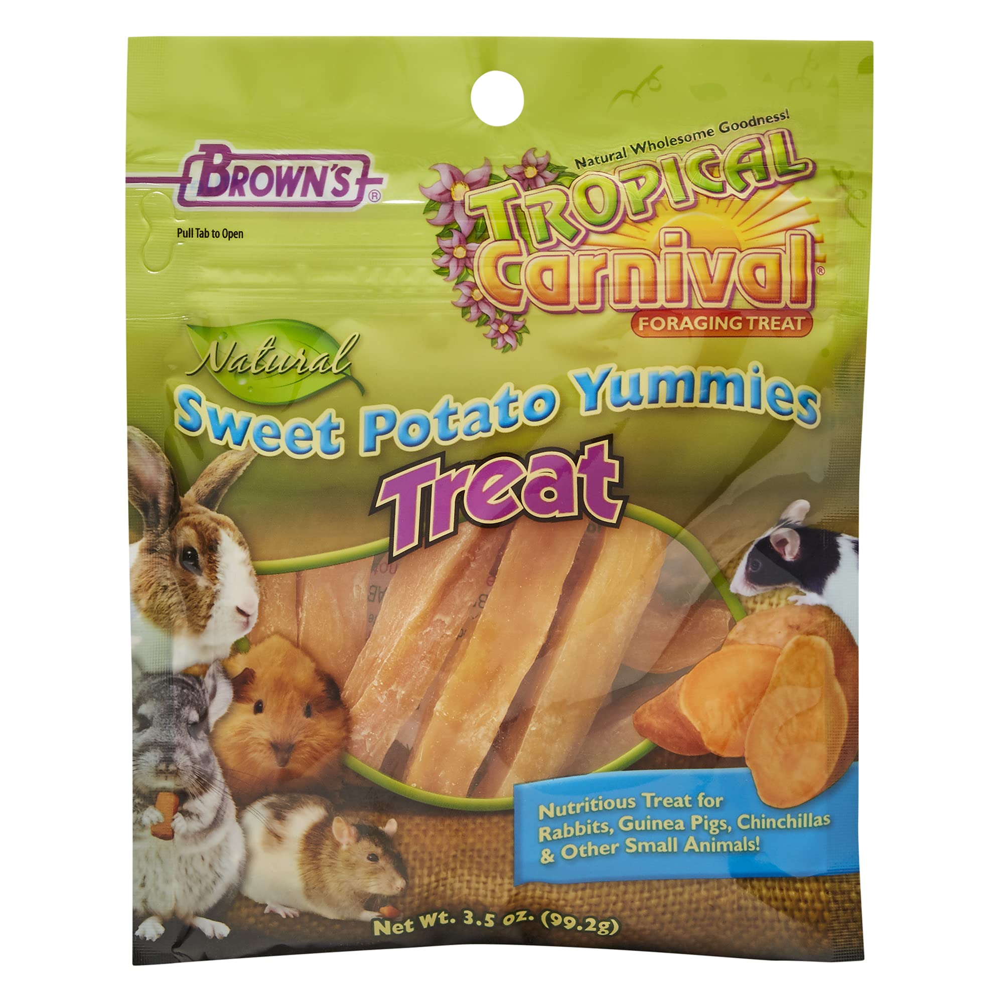 F.M. Browns Tropical Carnival, Natural Sweet Potato Yummies with Vitamin C, Nutritious Treat for Rabbits, Guinea Pigs, Chinchil
