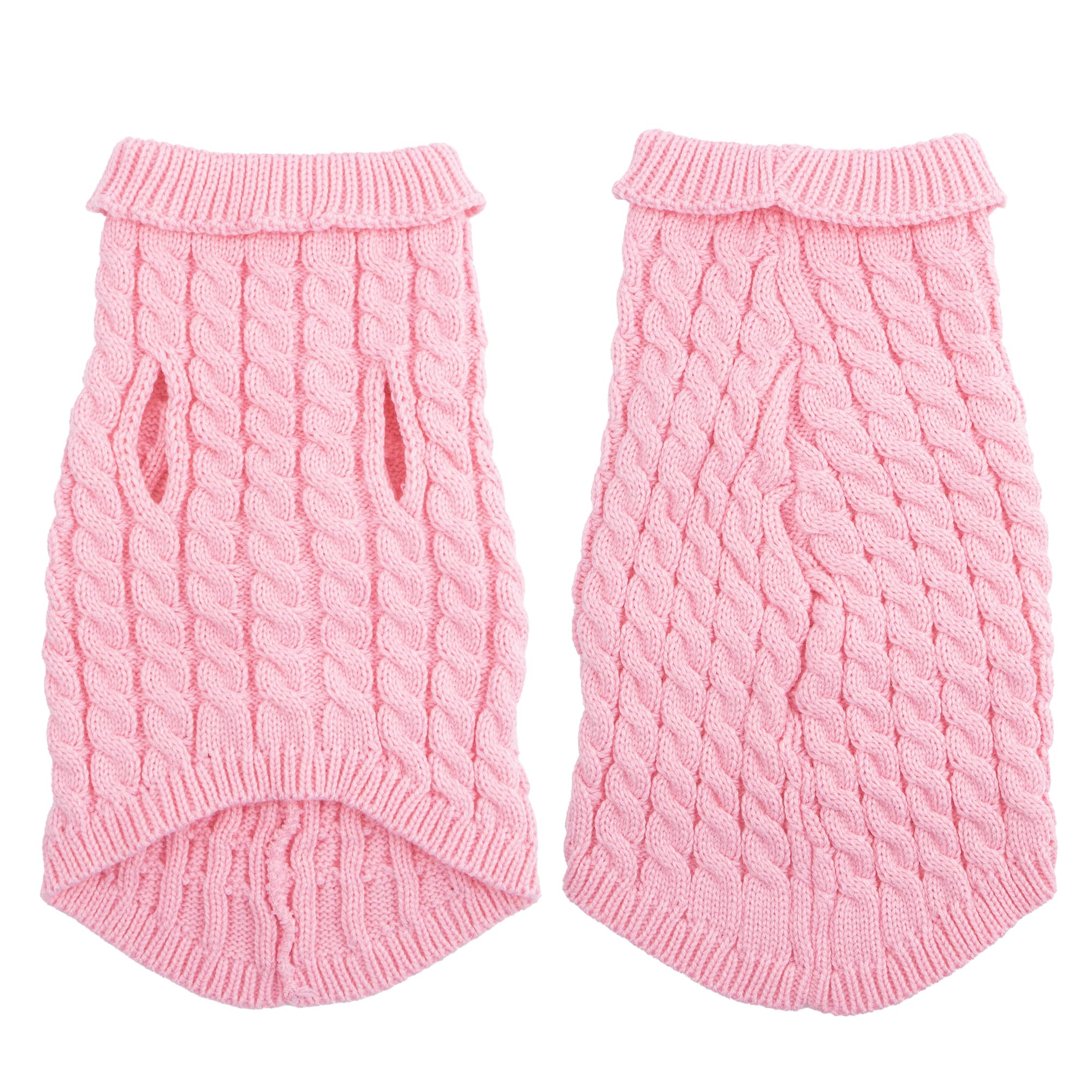 Dog Sweater, Pink XS Dog Pullover Sweater, Turtleneck Knitwear, Dog Outfits for Small Dogs and Medium Dogs, Warm Clothes for Bul