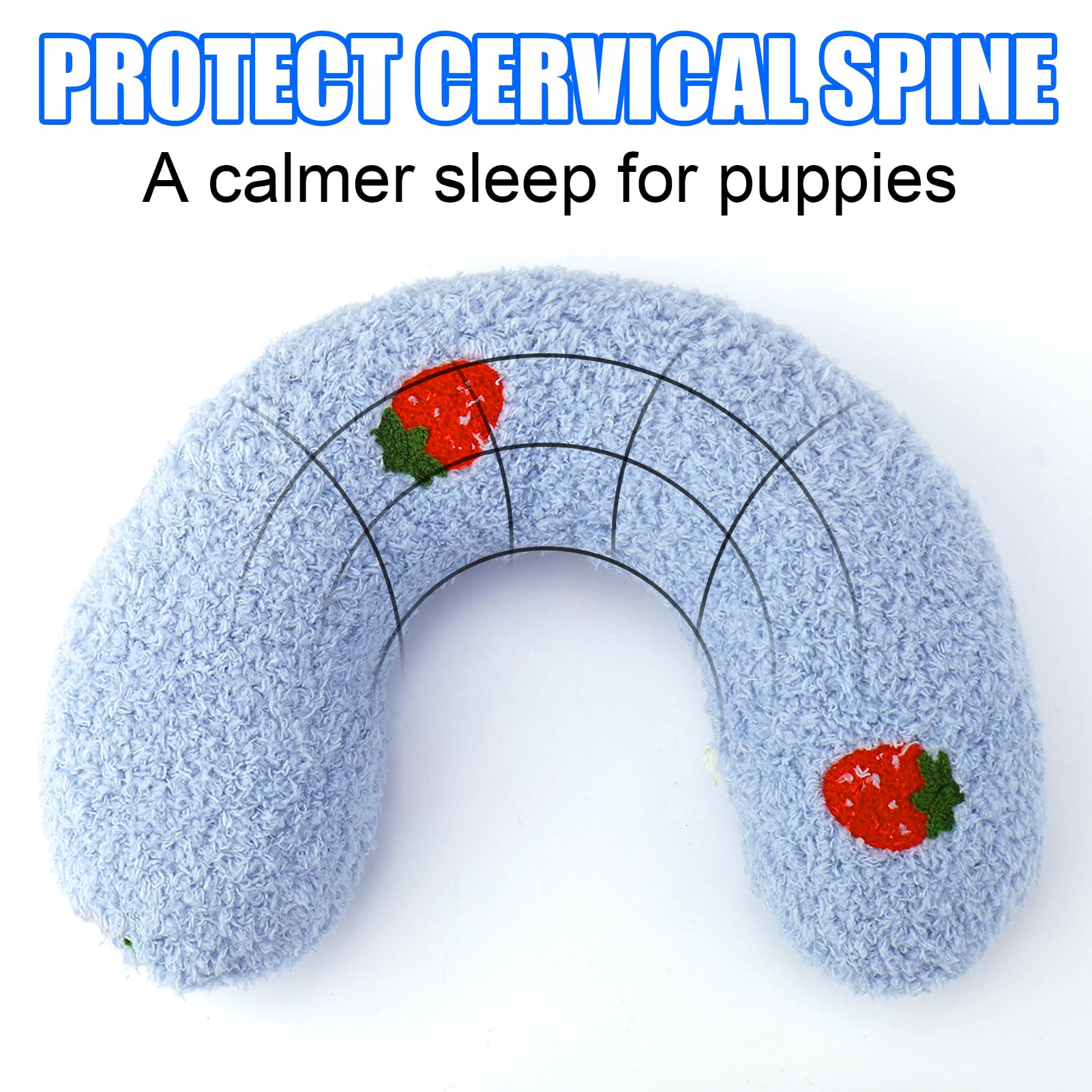 Baborui Dog Calming Pillow For Small Dogs, U Shaped Dog Neck Pillow For Joint Relief Sleeping Improve, Machine Washable Pet Pill