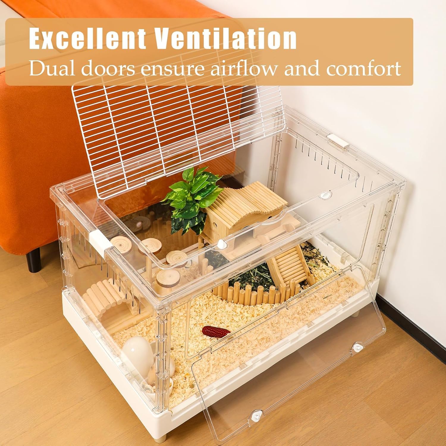 Hamster Cage & Guinea Pig Cages, Acrylic Cage For Small Animal Pets, Large Transparent Gerbil Cage And Habitats, Hedgehog, Dwarf