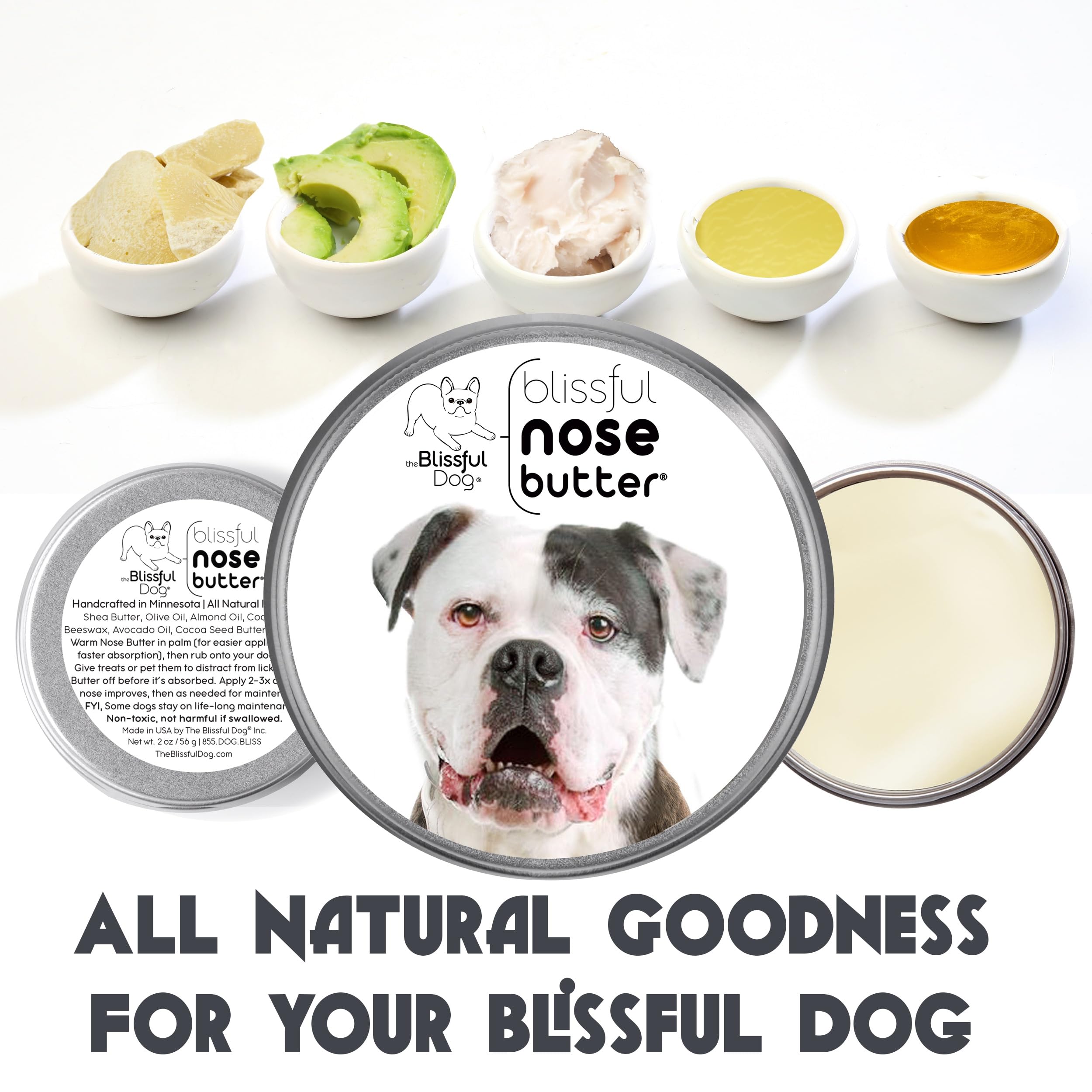 The Blissful Dog American Bulldog Unscented Nose Butter, 4-Ounce