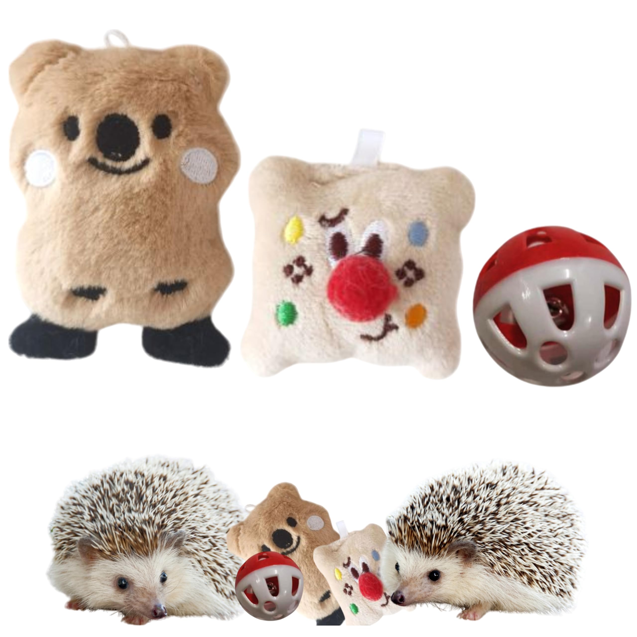 Toys For Hedgehogs Small Animal Accessories, 2 Pcs Cute Hedgehog Toys And Bell Ball For Hedgehog, Funny Stuffed Toy And Balls To