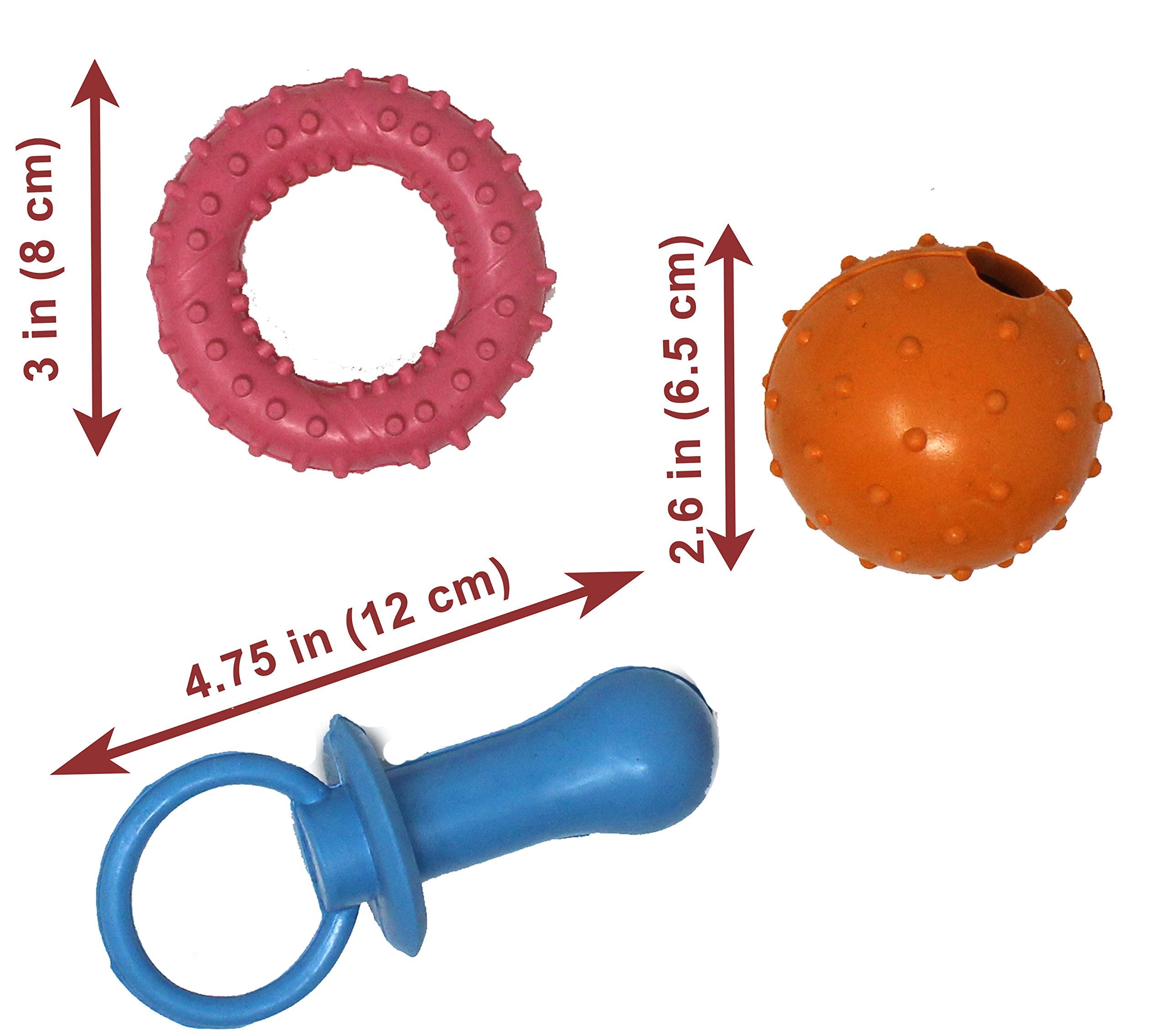 Jalousie Chew Toy Natural Rubber Chew Toy For Interactive Play Toy Ball Rope Rubber Value Set For Small To Medium Breed Dog Mutt Puppy