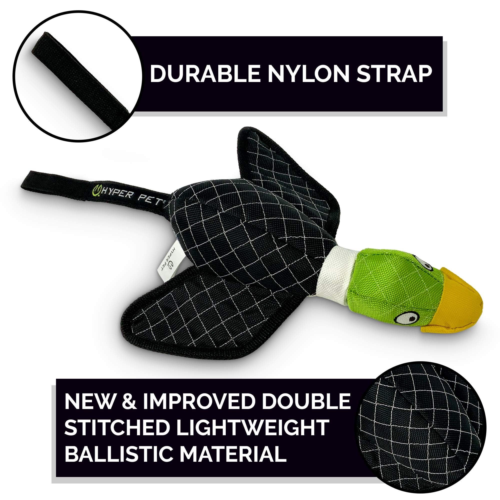 Hyper Pet Flying Series Interactive Dog Toys - Large Duck Slingshot Fetching Dog Toy - Floats On Water