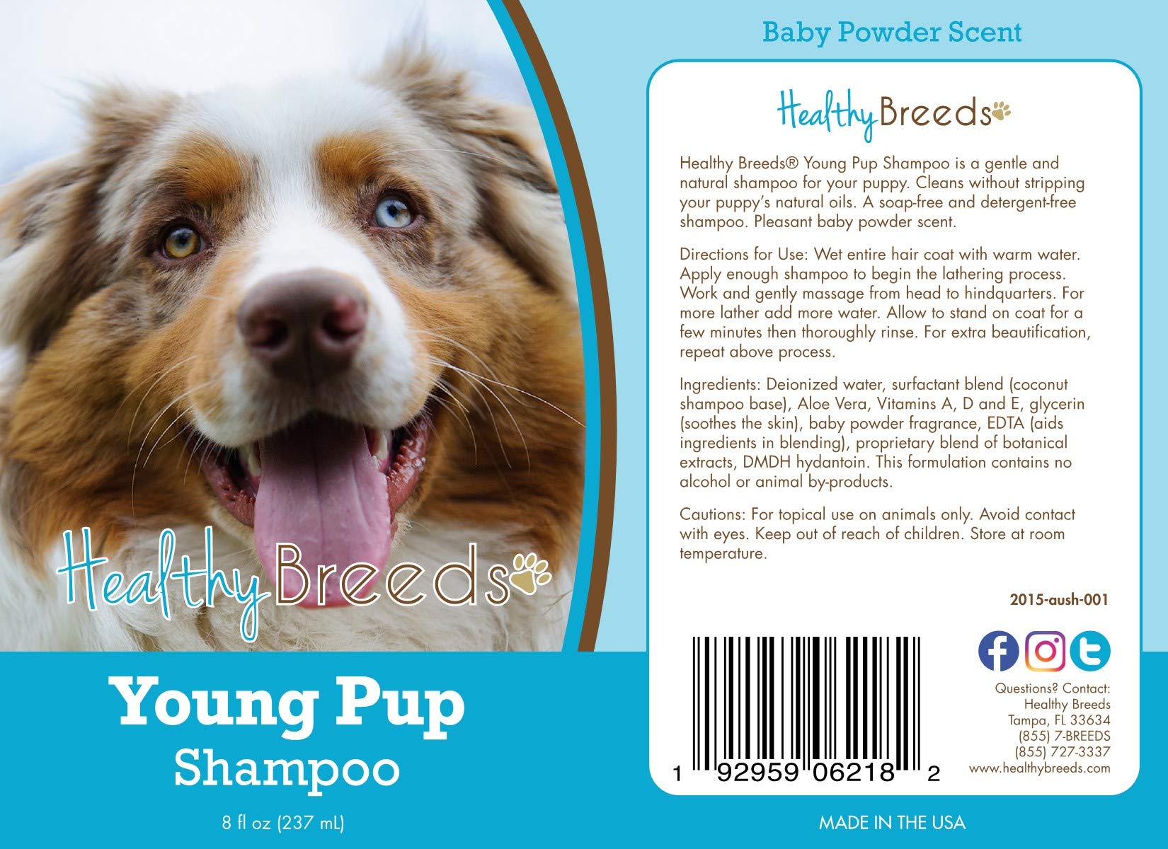 Healthy Breeds Australian Shepherd Young Pup Shampoo 8 Oz