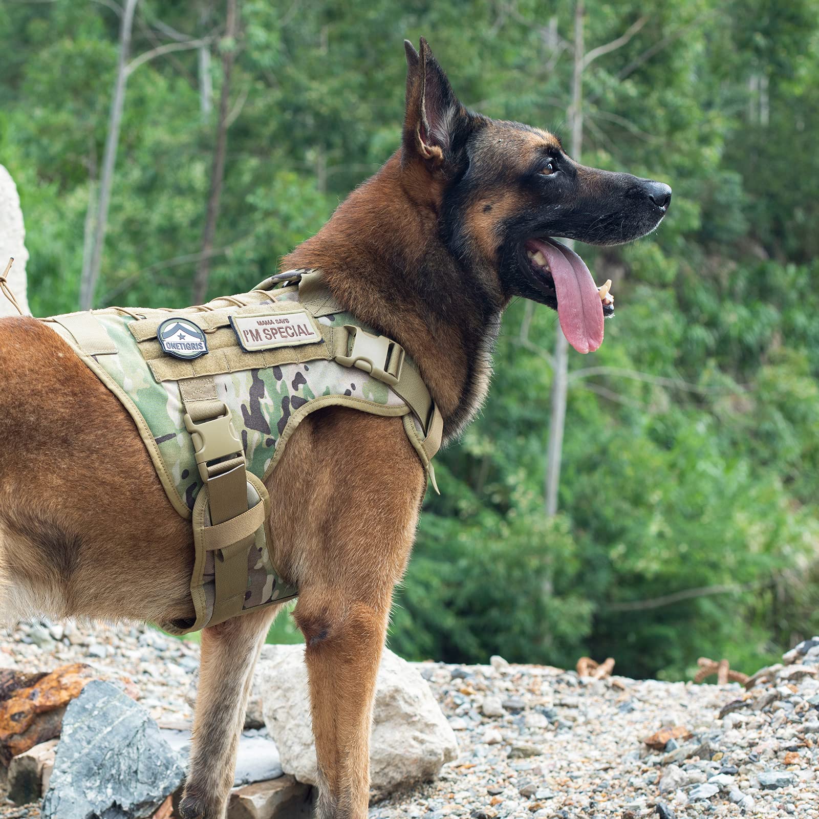 Tactical Dog Harness Vest with Handle, Military Dog Harness for Large Medium Dogs,No-Pull Service Dog Vest with Hook & Loop Pane