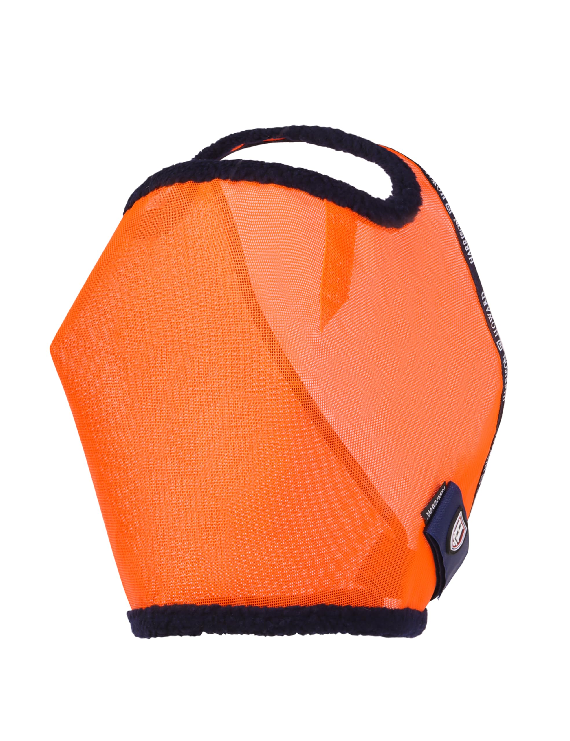 Harrison Howard All Round Mesh Horse Fly Mask UV Protective with Fleece Padded Edging Vibrant Orange M