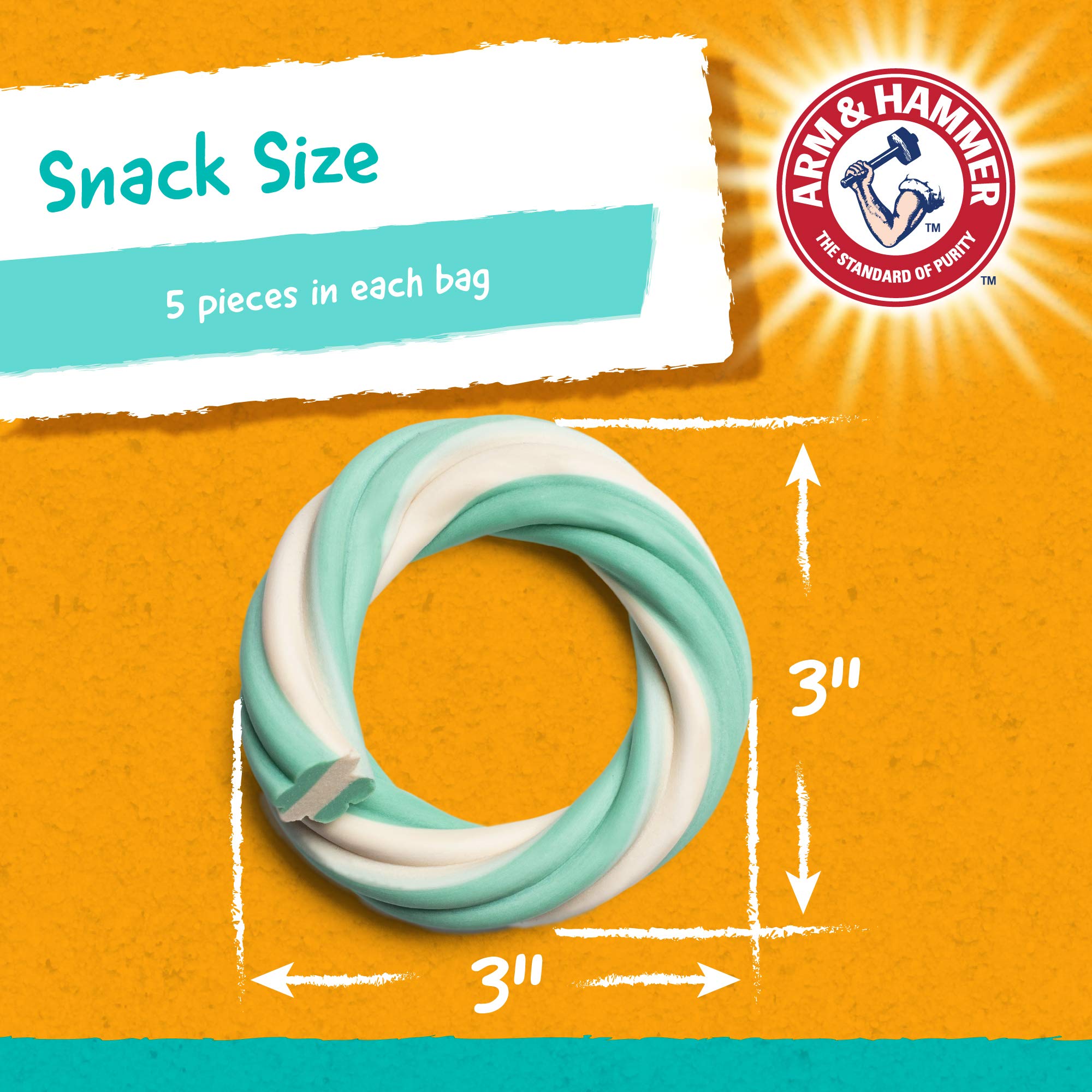 Arm & Hammer for Pets Ringers Dental Treats for Dogs  Dental Chews Fight Bad Dog Breath, Plaque & Tartar Without Brushing  Fresh