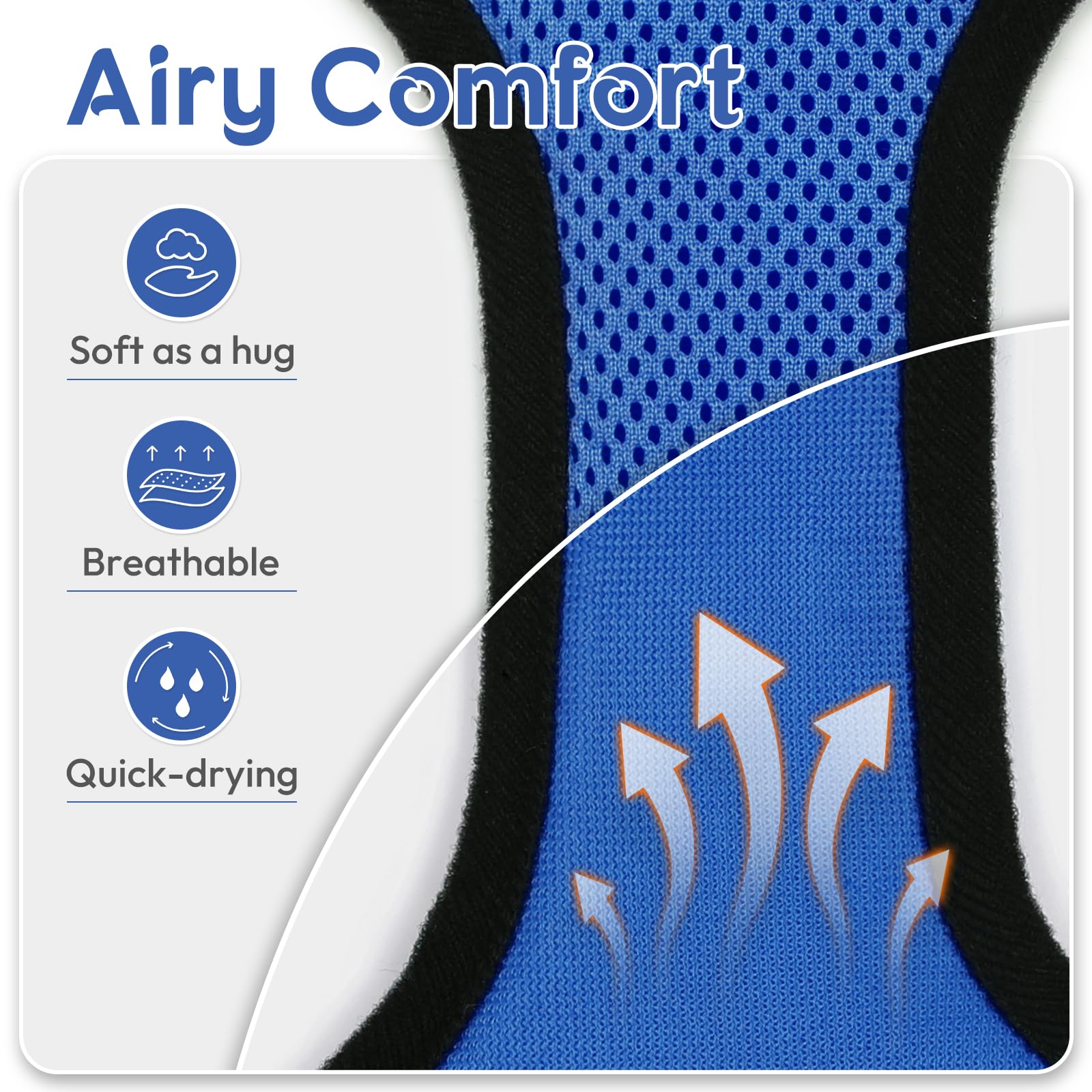 Dooradar Cat Harness and Leash Set, Adjustable XS Blue Nylon Vest with Reflective Strips, Escape Proof for Safe Walking