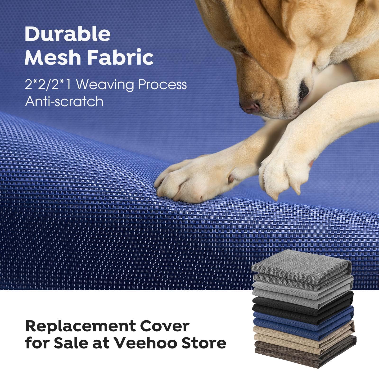 Veehoo Cooling Elevated Dog Bed, Portable Raised Pet Cot With Washable & Breathable Mesh, No-Slip Feet Durable Dog Cots Bed For Indoor & Outdoor Use, X Large, Cwc1803-Xl