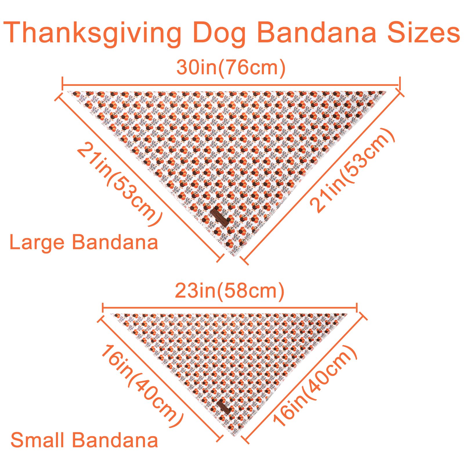 Up Urara Pup Thanksgiving Dog Bandana, Triangle Bid Scarf With Turkey Pattern, Cotton Pet Kerchief For Girl Boy Dogs Or Cats, Cu