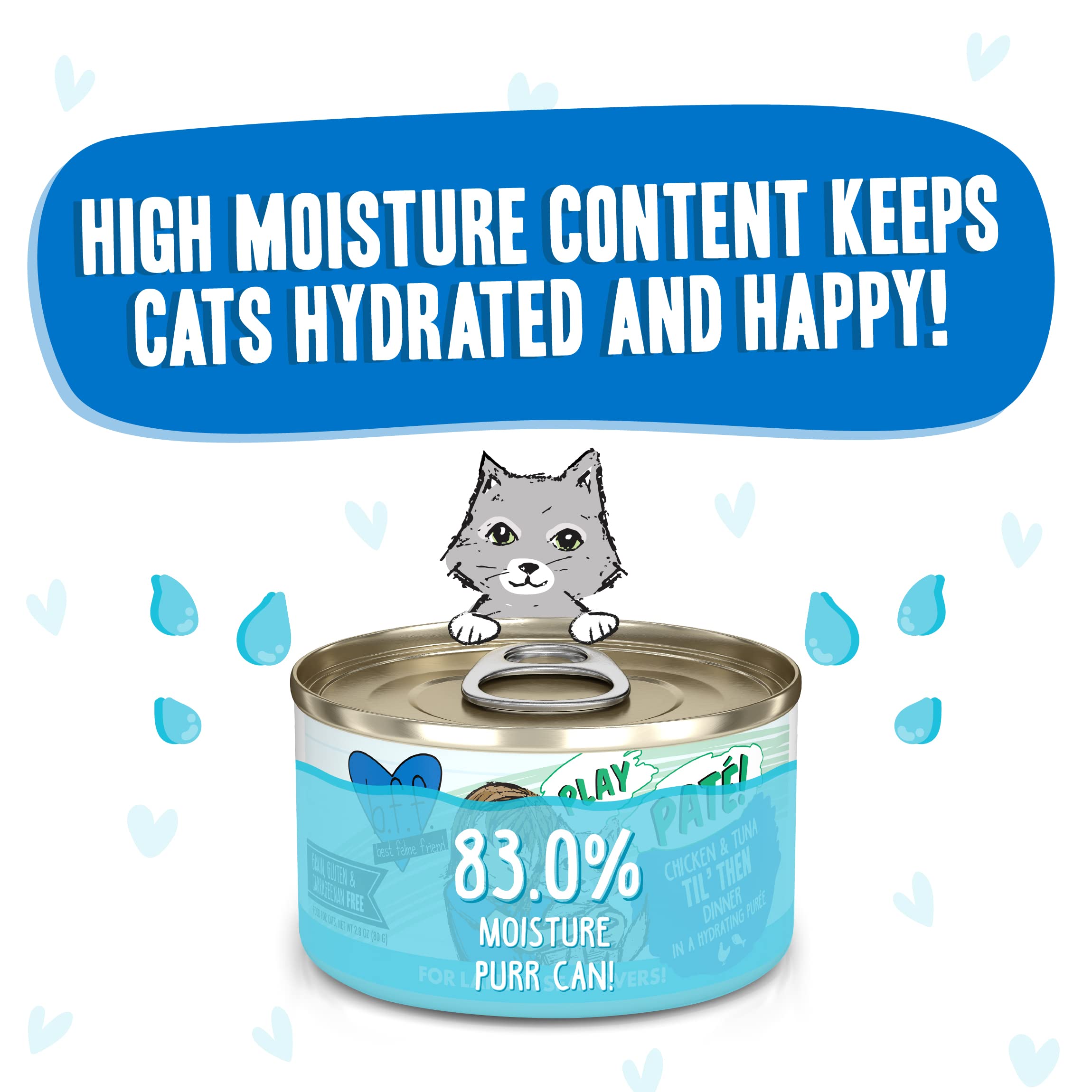 Weruva B.F.F. Play - Best Feline Friend Pat   Lovers, Aw Yeah!, Chicken & Tuna Til Then with Chicken & Tuna, 2.8oz Can (Pack of